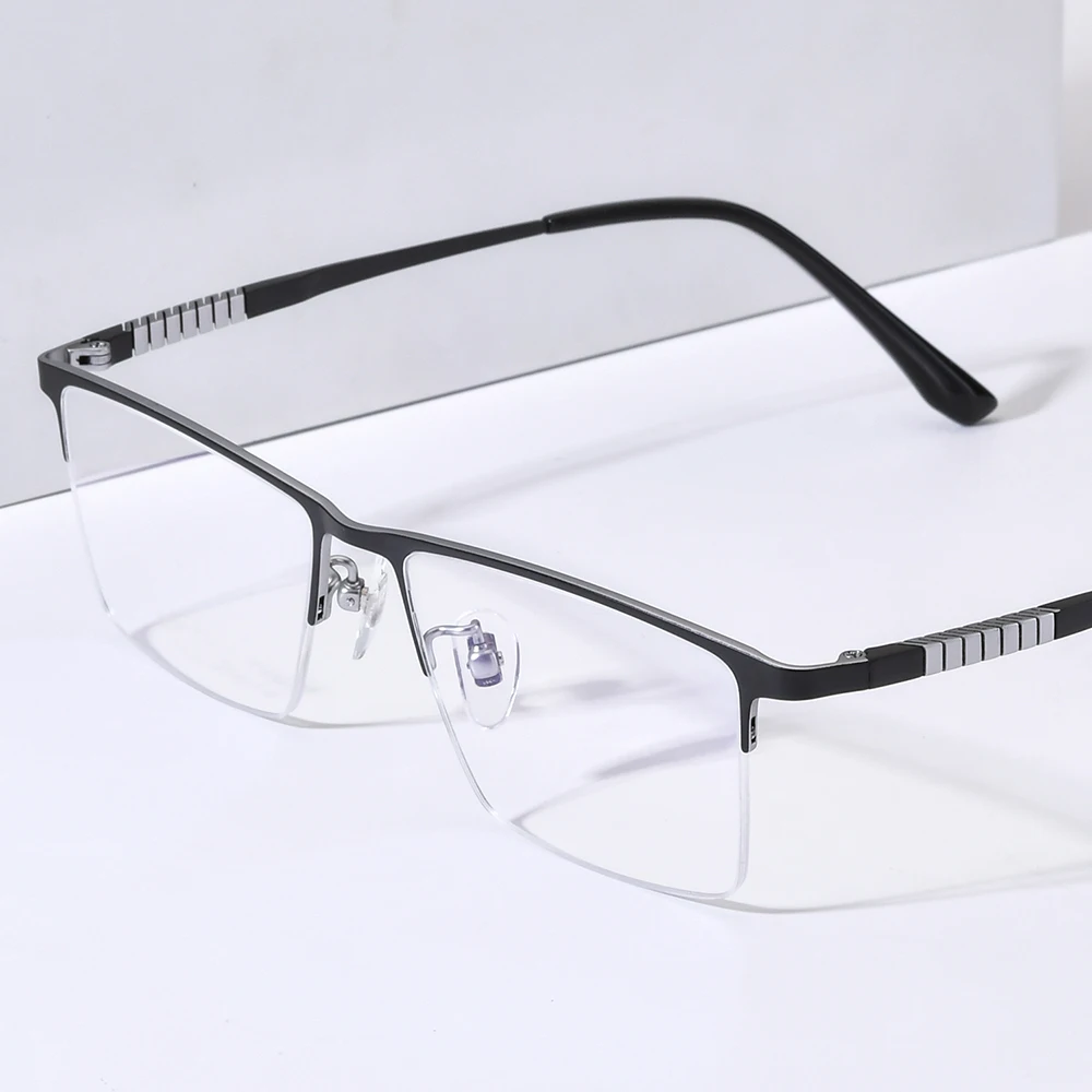 NIANZHEN سبائك التيتانيوم النظارات الإطار الرجال العلامة التجارية تصميم شبه بدون شفة مربع النظارات النساء خفيفة نصف حافة نظارات 69772