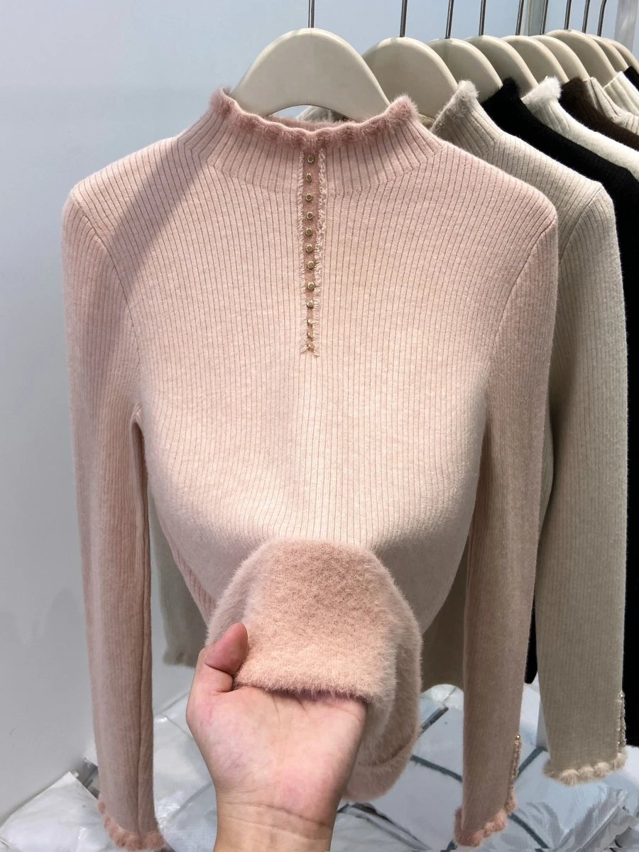 Frauen Mode Pullover Herbst Neue Elegante Solide Chic Soild Farbe Pullover Vintage Elegante Bogen Gestrickte Tops Weibliche M575