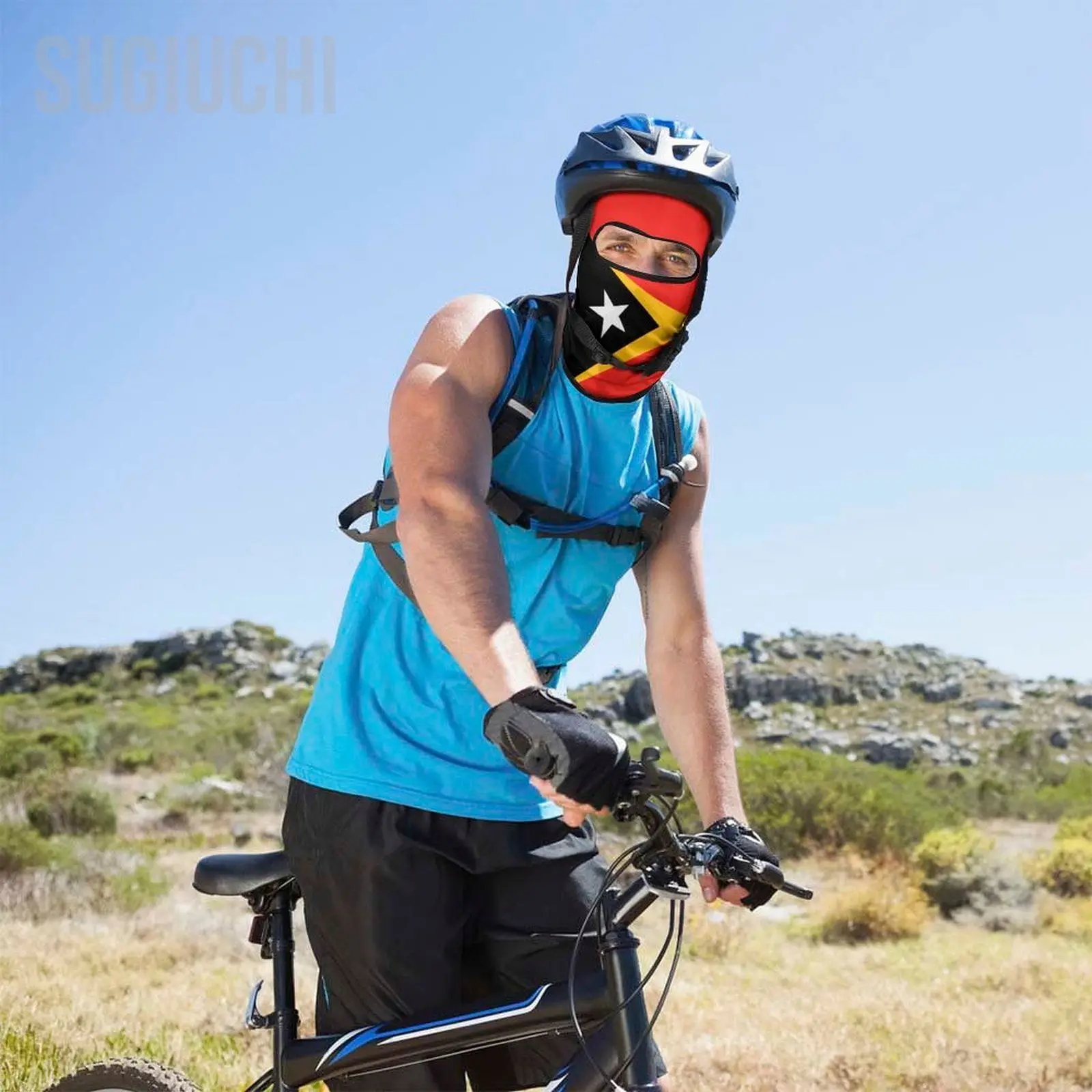East Timor Flag Outdoor Cool Sunscreen Motorcycle Face Mask Moto Biker Wind Cap Mask Stopper Windproof Bicycle Cycling Headgear