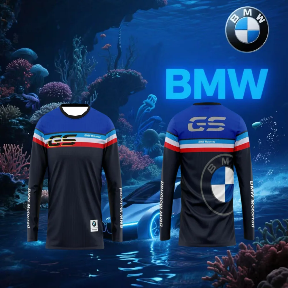 

2025 Summer BMW Cycling Suit Motorcycle Men's Fast-drying Long-sleeved T-shirt Racing Suit Hot-selling Casual Breathable Fashion