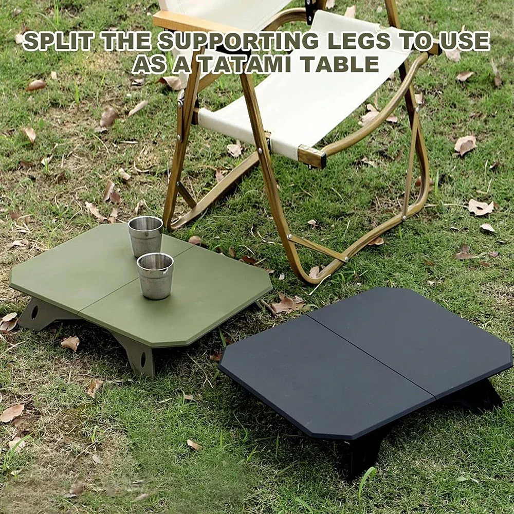 Folding Camping Table, Outdoor Portable Aluminum Camp Table ABS Desktop with Carry Bag for Beach Picnic Hiking Fishing