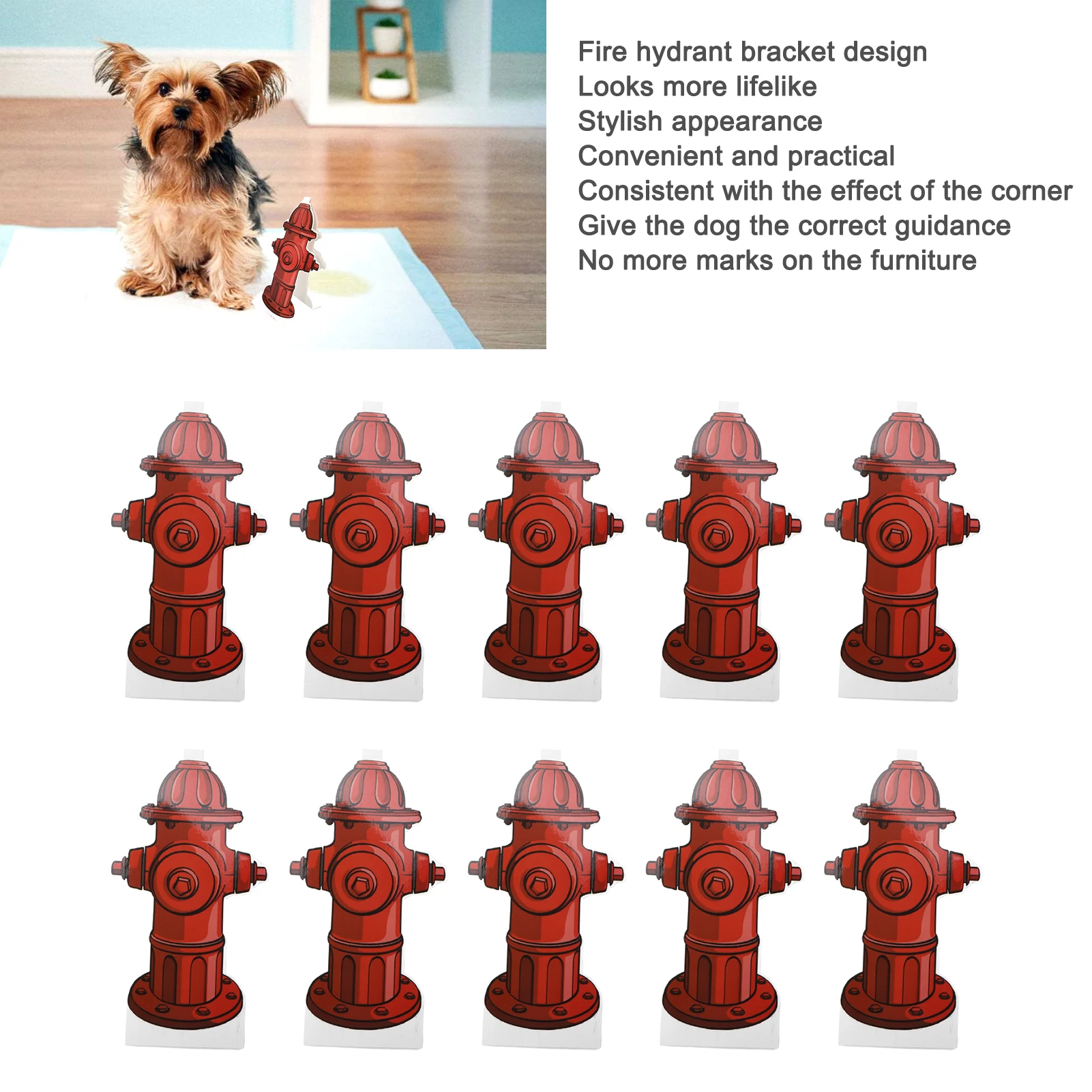 10pcs Dog Pee Pad Trainer Paper Fire Hydrant Shaped Pet Diaper Pad Guide for Puppy Dog,Pee,Pad,Trainer§Dog,Diaper,Pad,Guide 3