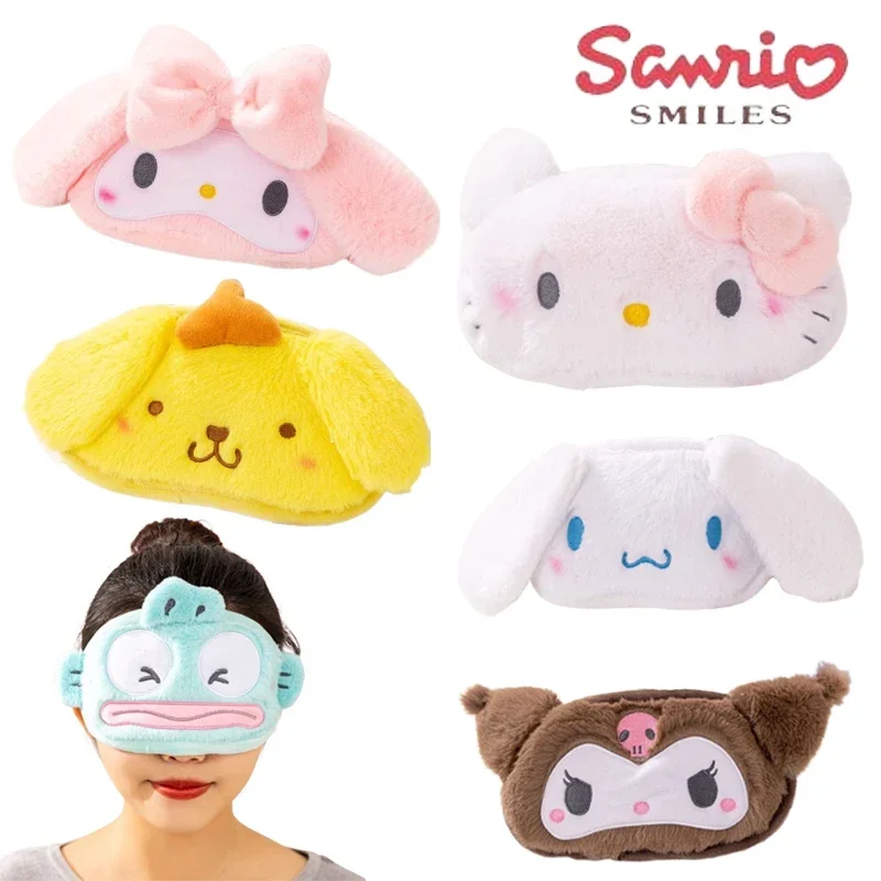 Moniso Hello Kitty Eyeshade Cartoon Sleeping Blindfold Anime Soft Plush Nap Health Eye Cover Travel Office Relax Cover Sleep Aid