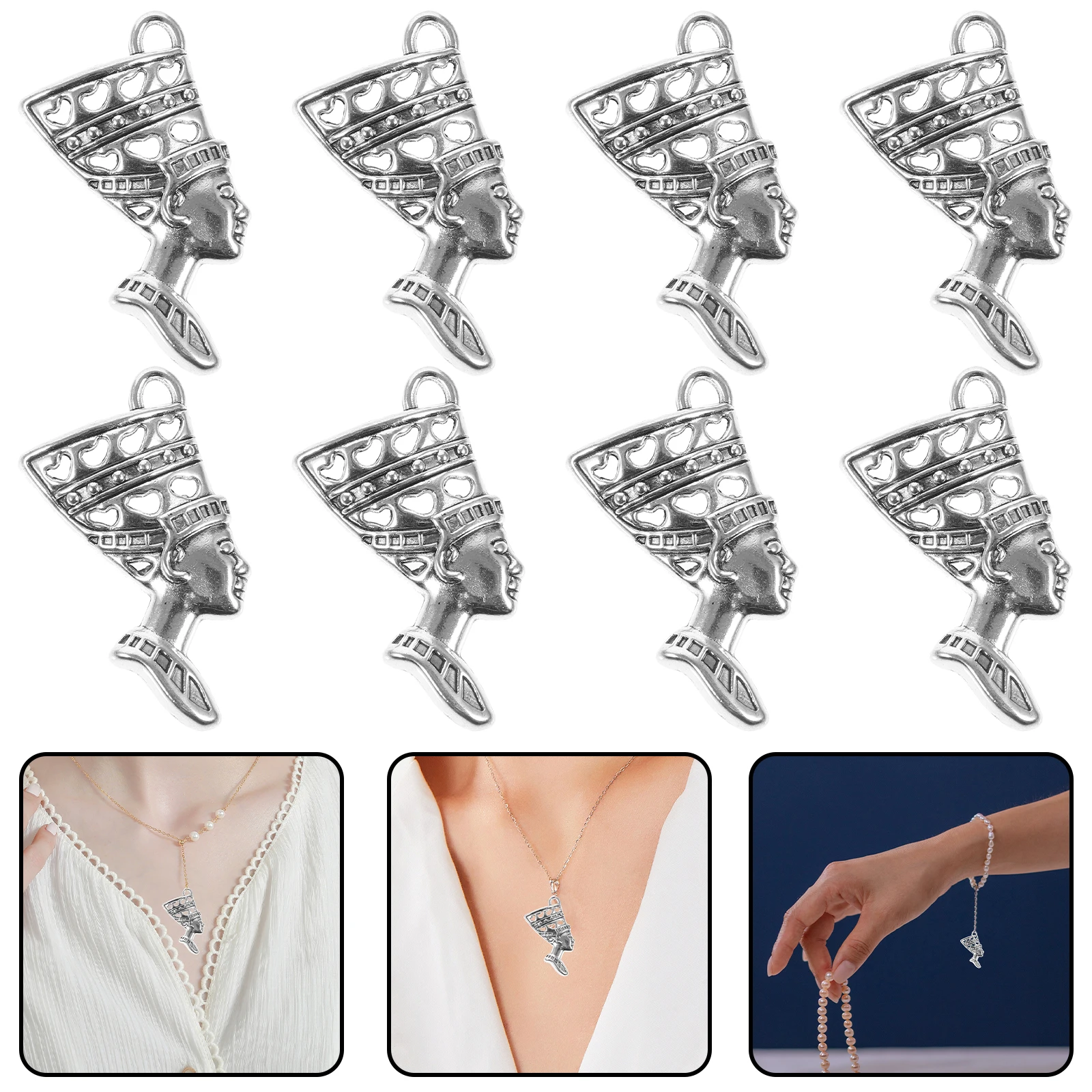 

20 Pcs Retro Queen Alloy Pendant Charms for DIY Jewelry Crafts Necklaces Bracelets Accessories Ancient Silver