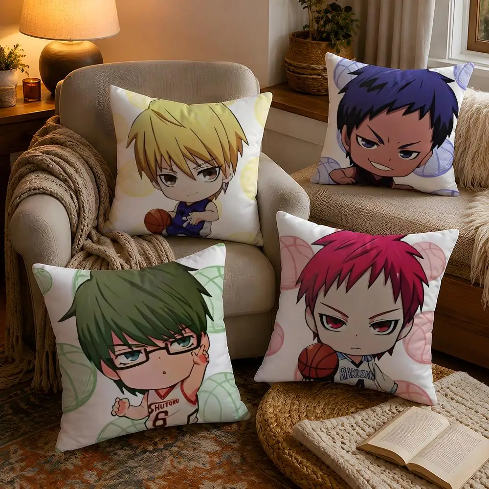 ANIME K-Kuroko No Basuke Cushion Cover Soft Plush Cushion Cover Double Print And Invisible Zipper For Sofa Home Car Use