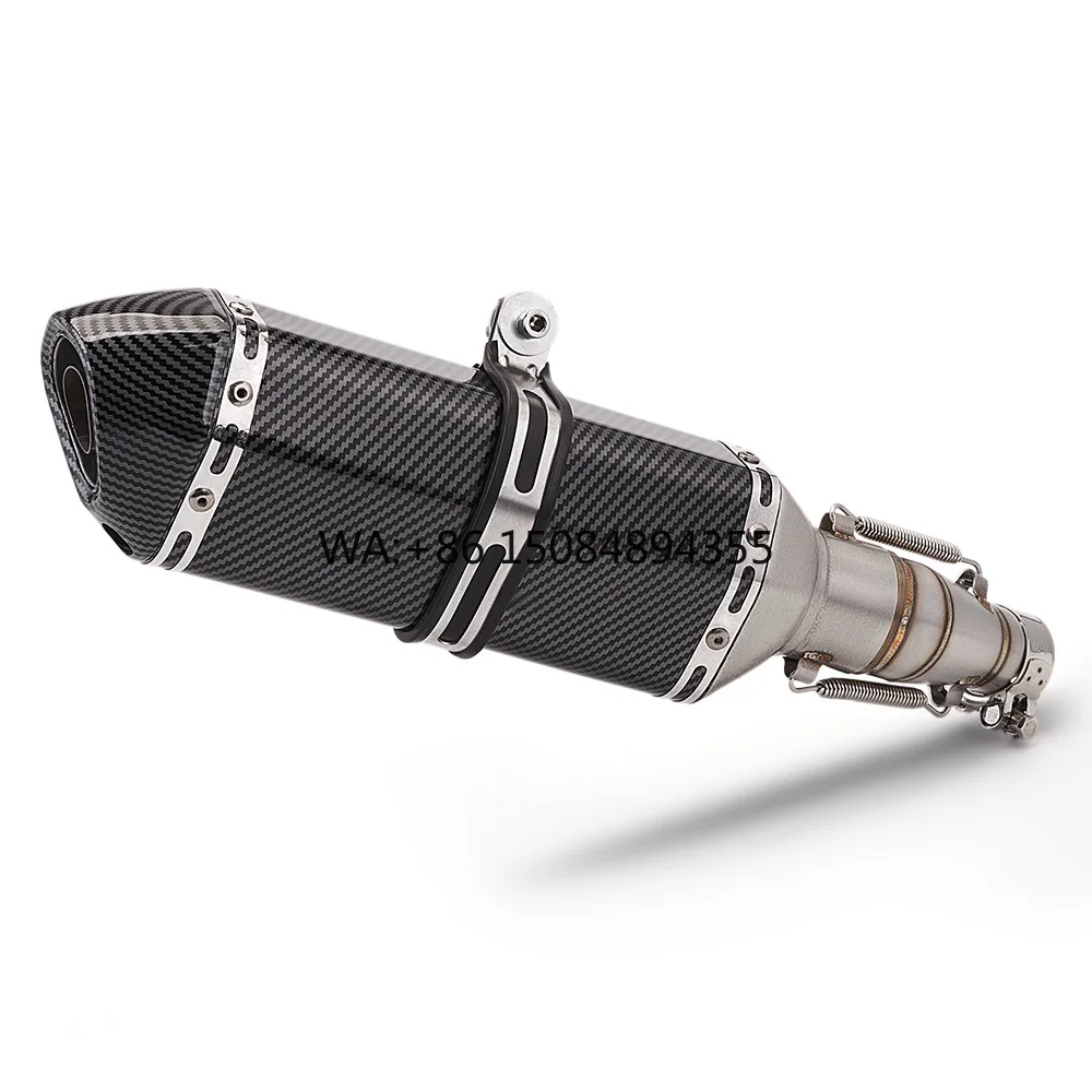 Slip-On for Z250 Z300 2012-2016 Motorcycle Exhaust Escape Moto Modification Muffler Middle Link Pipe