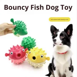 Juguete mordedor para perros con sonido y rebote, forma de pez