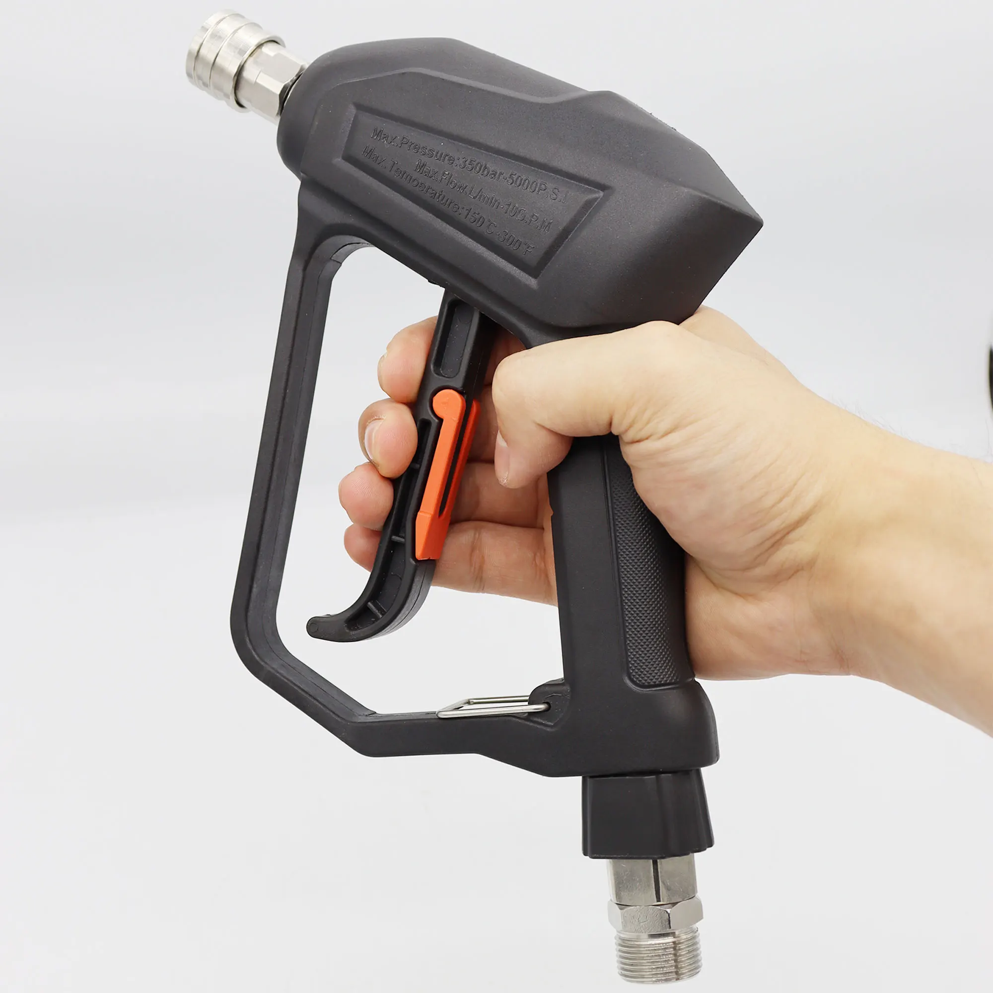 5000 PSI Short Pressure Washer Gun, M22-14 Inlet 1/4 Quick Connect Power Washer Spray Gun for Car Wash Foam Cannon