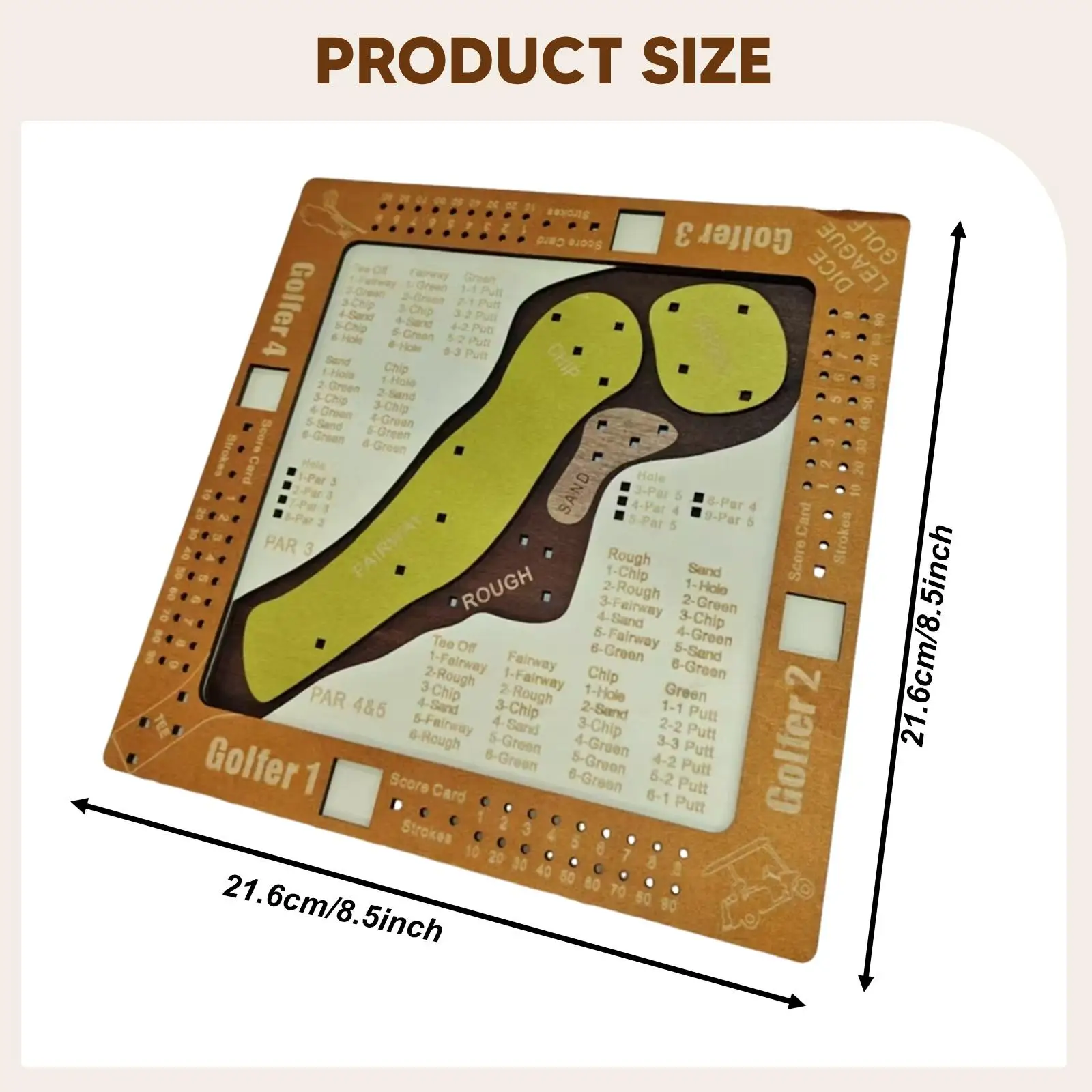 Golf Dice Board Game Classic Wooden Design Thinking Training Puzzle Games for Children Age 4 and Up for Family Fun