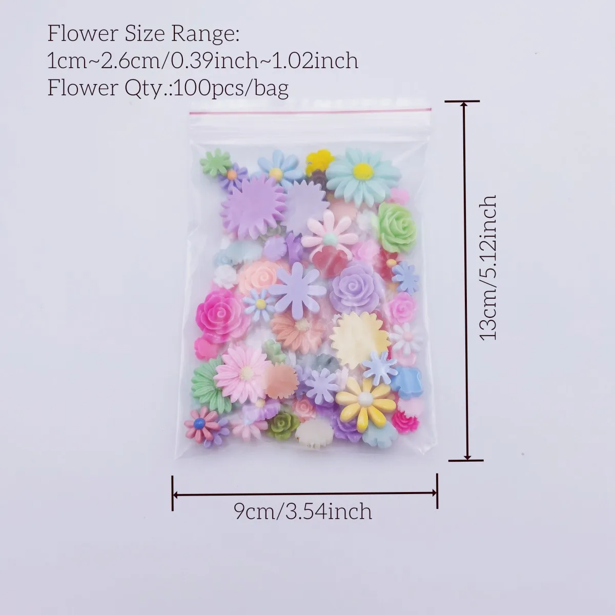 100 Stück Harz-Mischblumen-Cabochons: Gänseblümchen, Sonnenblumen, Kamelien, Rosen für Scrapbooking, Kartengestaltung und Verzierungen – Detail 3