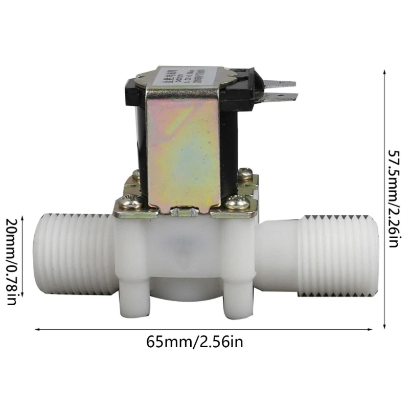 Solenóide elétrico normalmente fechado plástico 12V / 24V para válvula para água ar