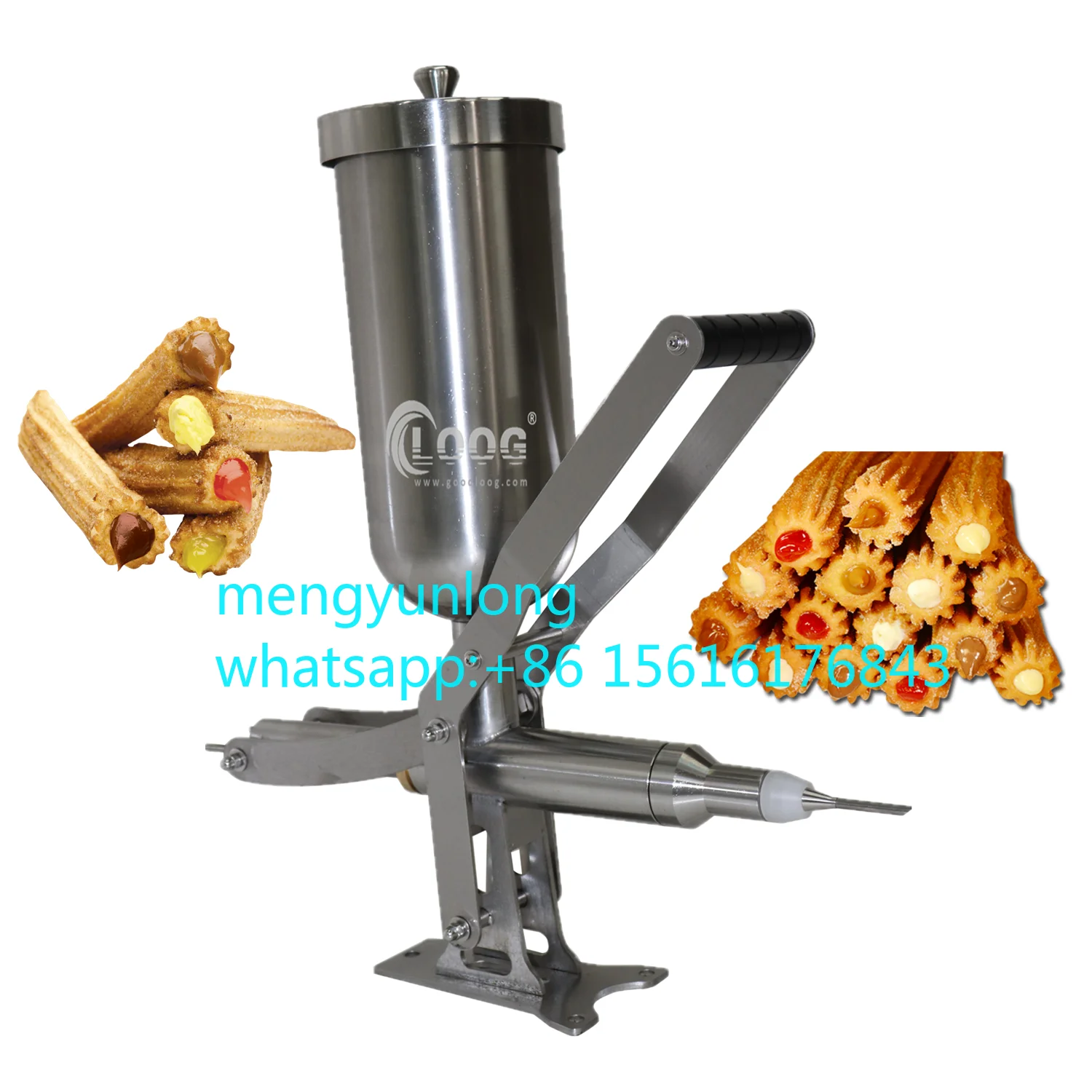 

Hot Sale Commercial Spanish Donuts Churros Filler 304 Stainless Steel 5L Manual Churros Filling Machine With 3 Nozzles