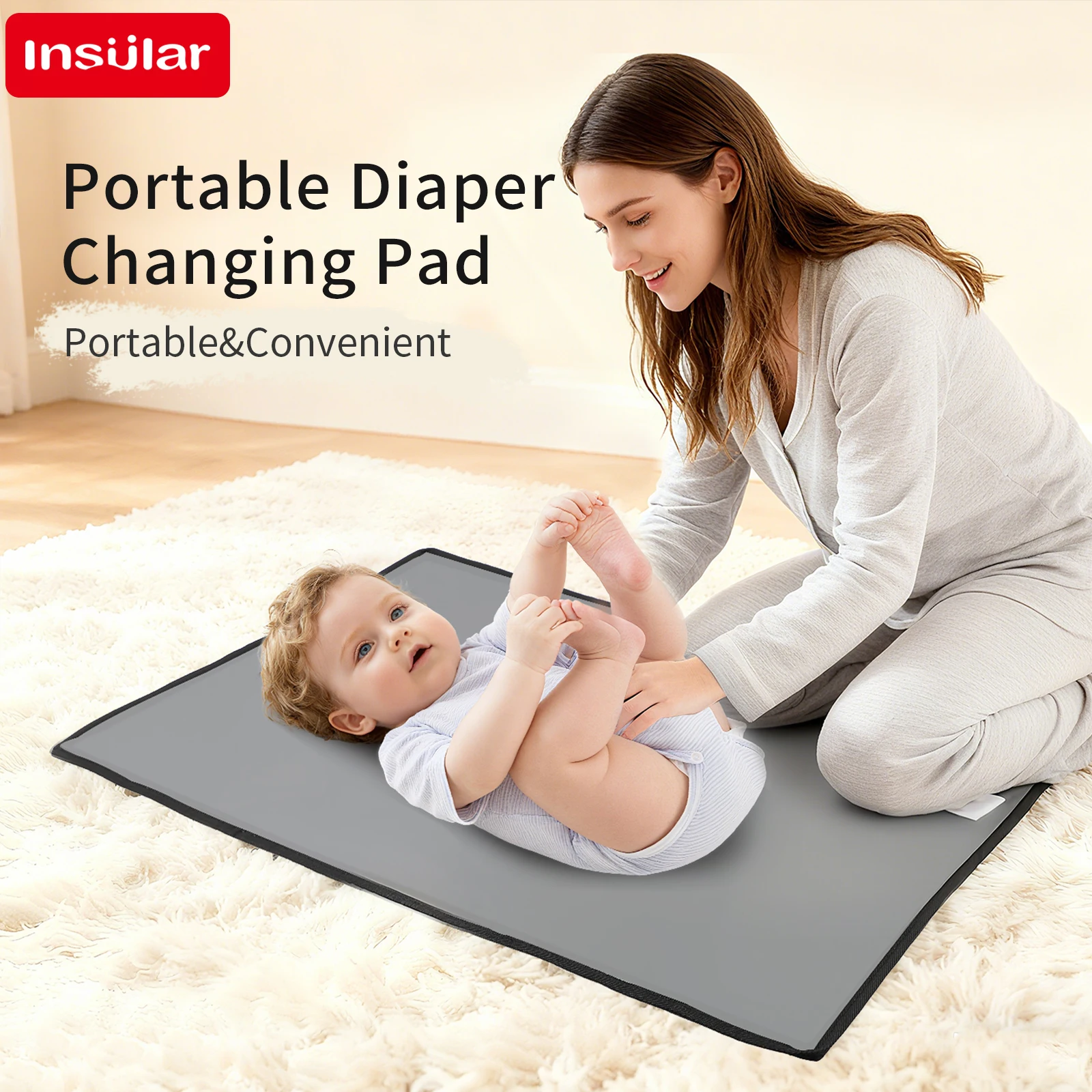 

Портативный 3-этажный коврик для пеленания, складная водонепроницаемая подушка для улицы, легко хранить, удобный моющийся коврик 73*48 см