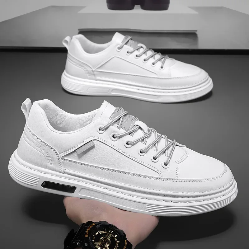 Zapatos Deportivos Casuales Transpirables e Impermeables para Hombre, Antideslizantes, Primavera 2025, Nuevo Estilo, Mocasines Blancos de Lona, Suela de Goma