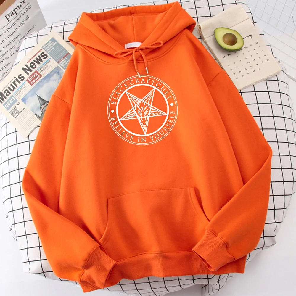 Pentagram Gothic Occult Satan Printed Sweatshirts Man Simple Casual Hoodies Street Loose Hoodie New Fleece Autumn Sportswears