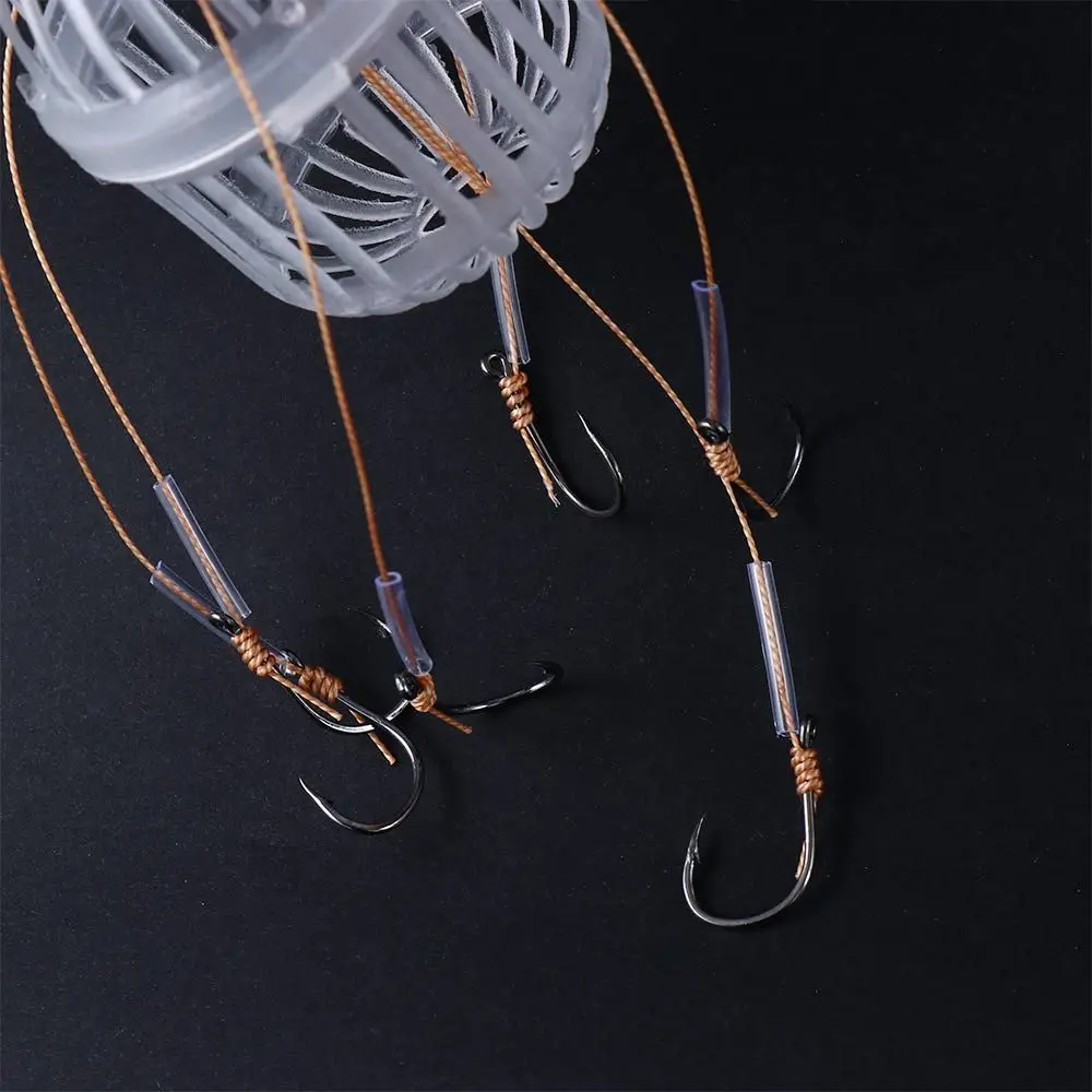 

Carp Spherical Six Strong Carbon Steel Basket Feeder Holder Fishing Hooks Explosion Baits Cage Explosion Hooks Bait Feeder Cage