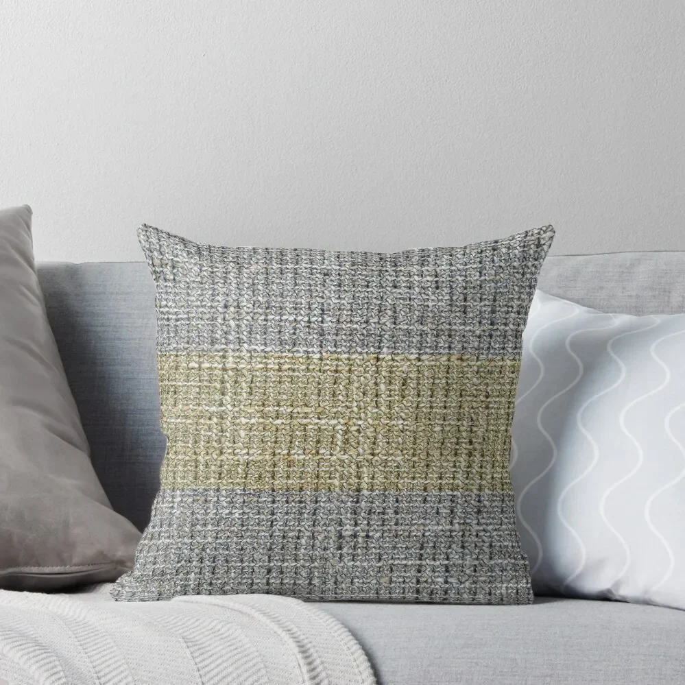 

Grey Mustard Stripe (Printed Image - Not Real Tweed) Throw Pillow Decorative Cover For Living Room sleeping pillows pillow