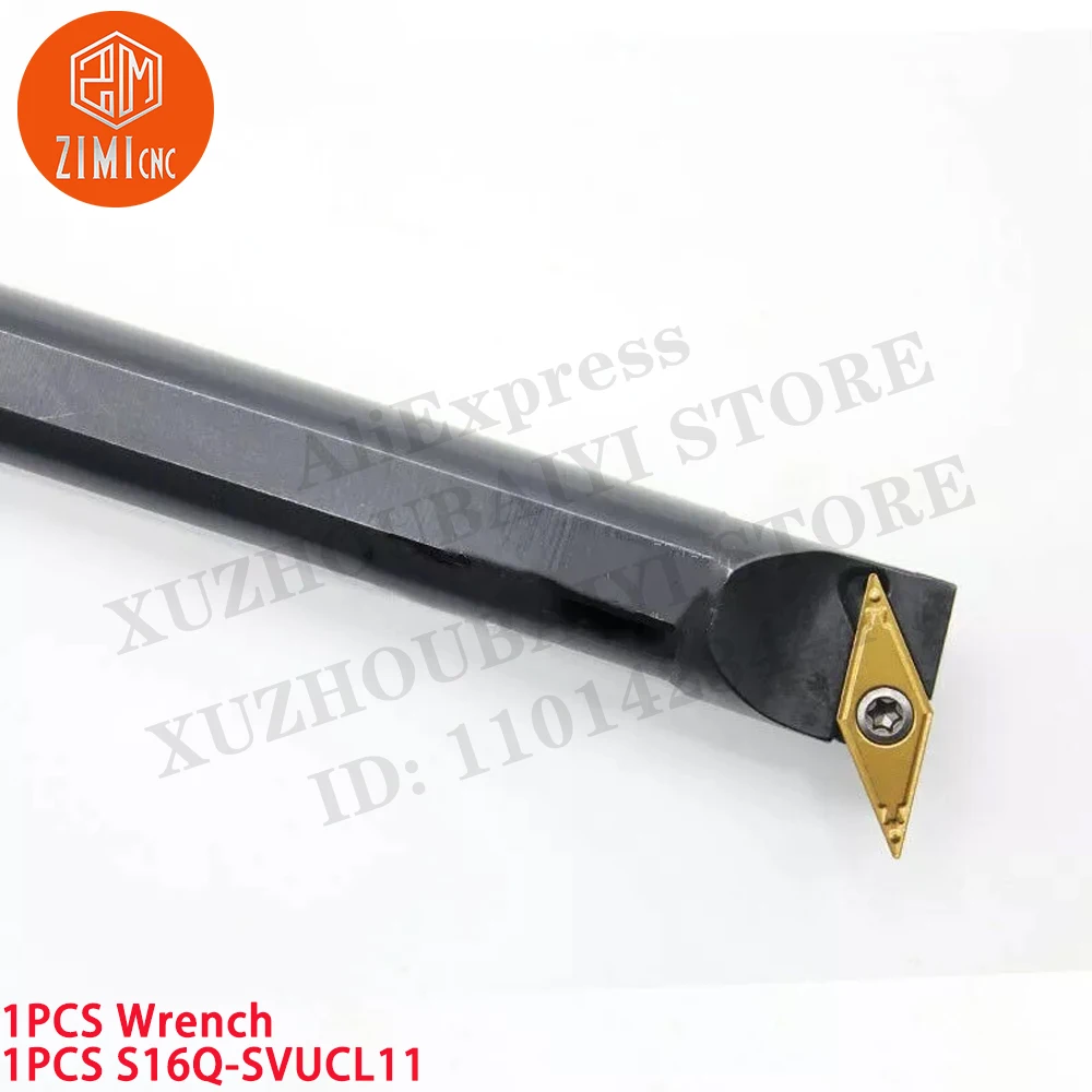 10PC S16Q-SVUCL11 Suporte de ferramenta de torneamento interno de torno Barra de mandrilar Para inserto de carboneto VCGT11 Ferramenta CNC metal mecânica ferramenta de corte