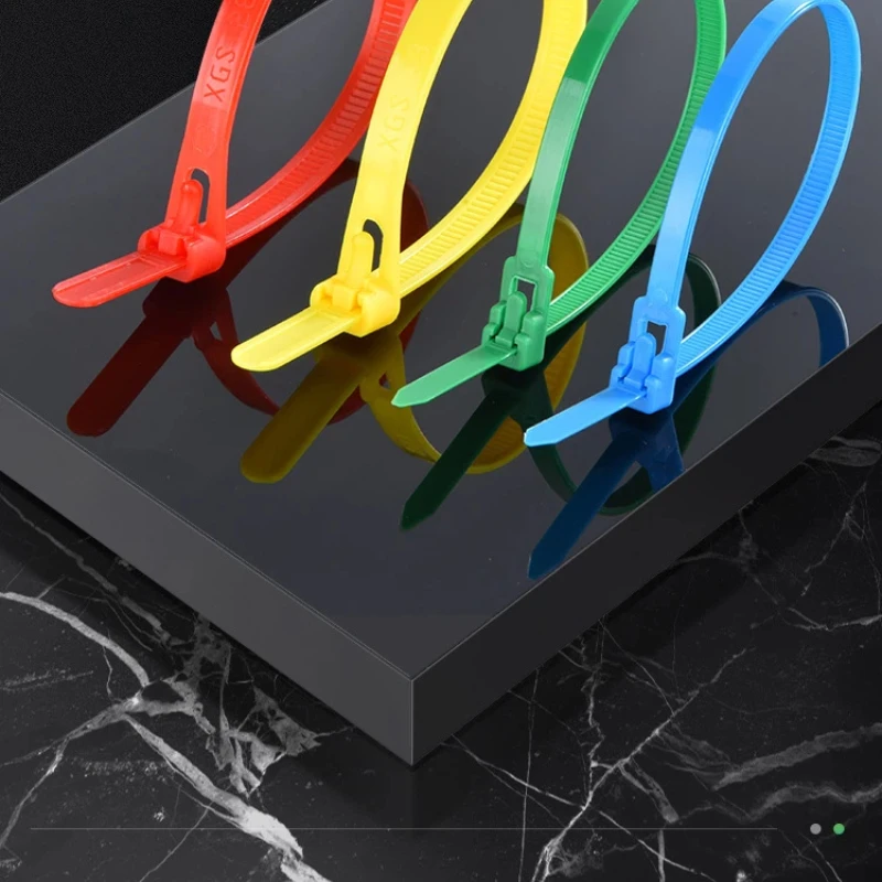 Universal snap fastener detachable nylon cable tie color binding strap reusable cable and wire sorting gardening fixation