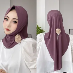 Rose Buckle Musulman Girls Shayla Wraps Hijab Moslem Shawls