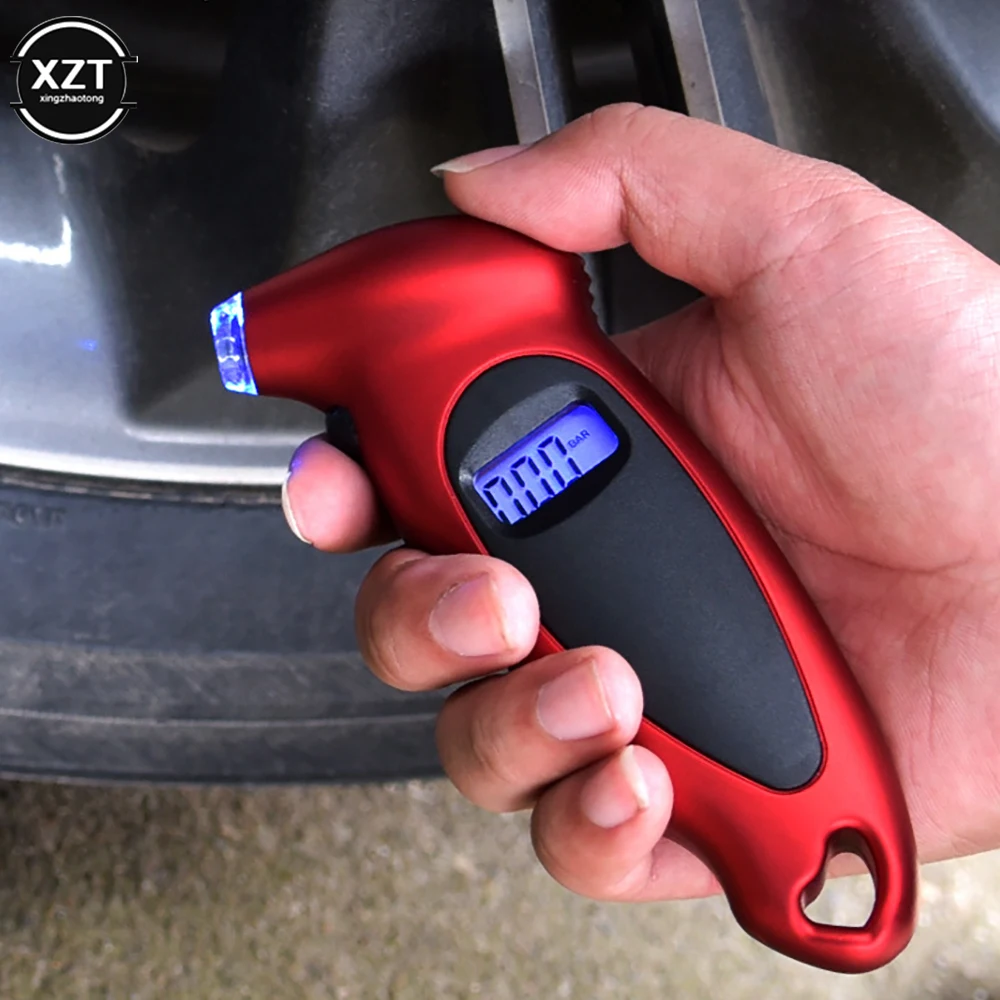 Portable Car Digital LCD Tyre Tire Air Pressure Gauge Tester Tool Car Safety Tool Handheld Tyre Gauge Backlight High Precision