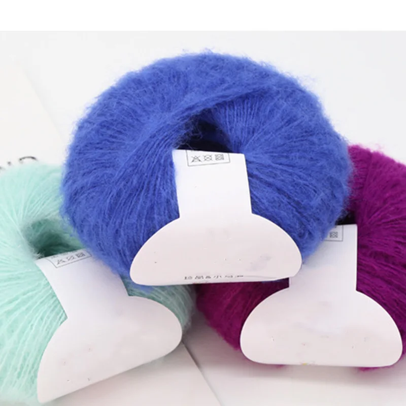 25g/Roll Mohair Wool Yarn Milk Baby Soft Knitting Yarn For Hand-Knitting Crochet Warm Sweater Shawl Scarf DIY Baby Socks Clothes