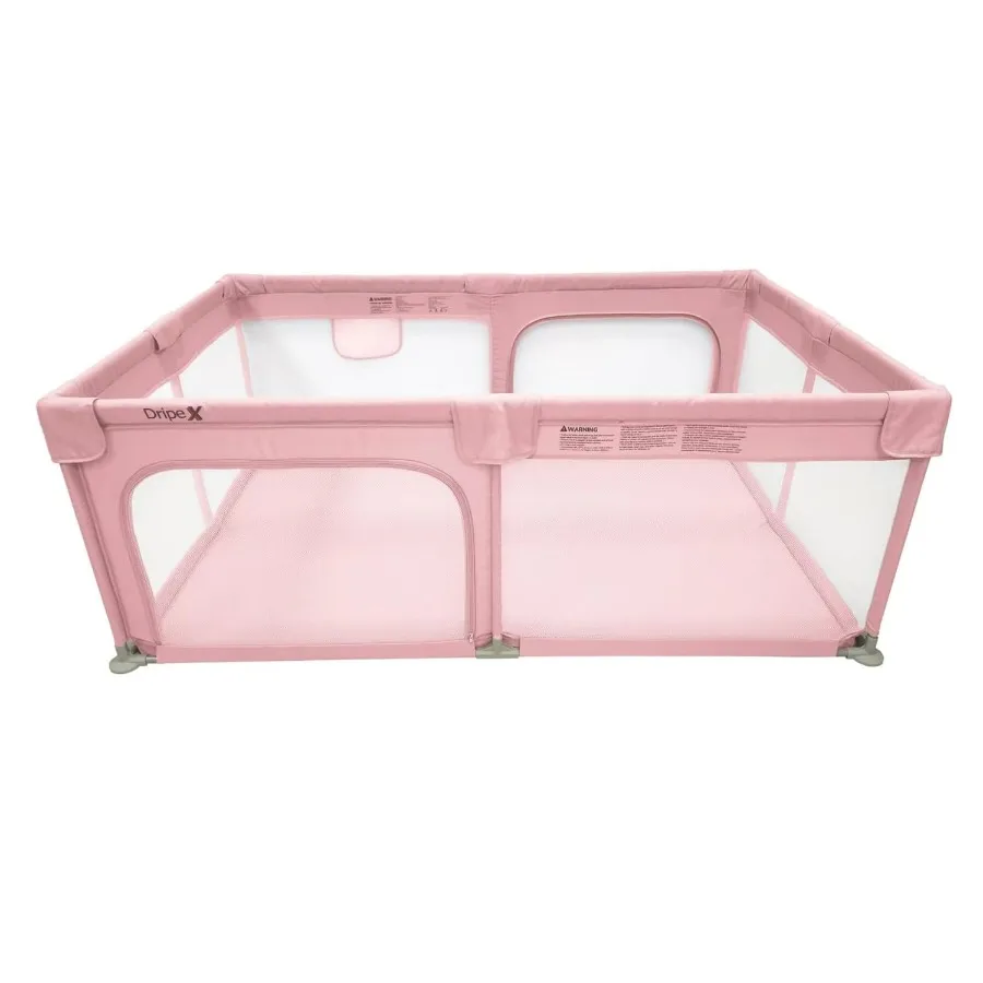 Cercadinho para bebês 50 × 50 canetas de jogo para bebês e crianças, quintal de jogo anticaduta seguro com portões, cerca de bebê com malha respirável interna