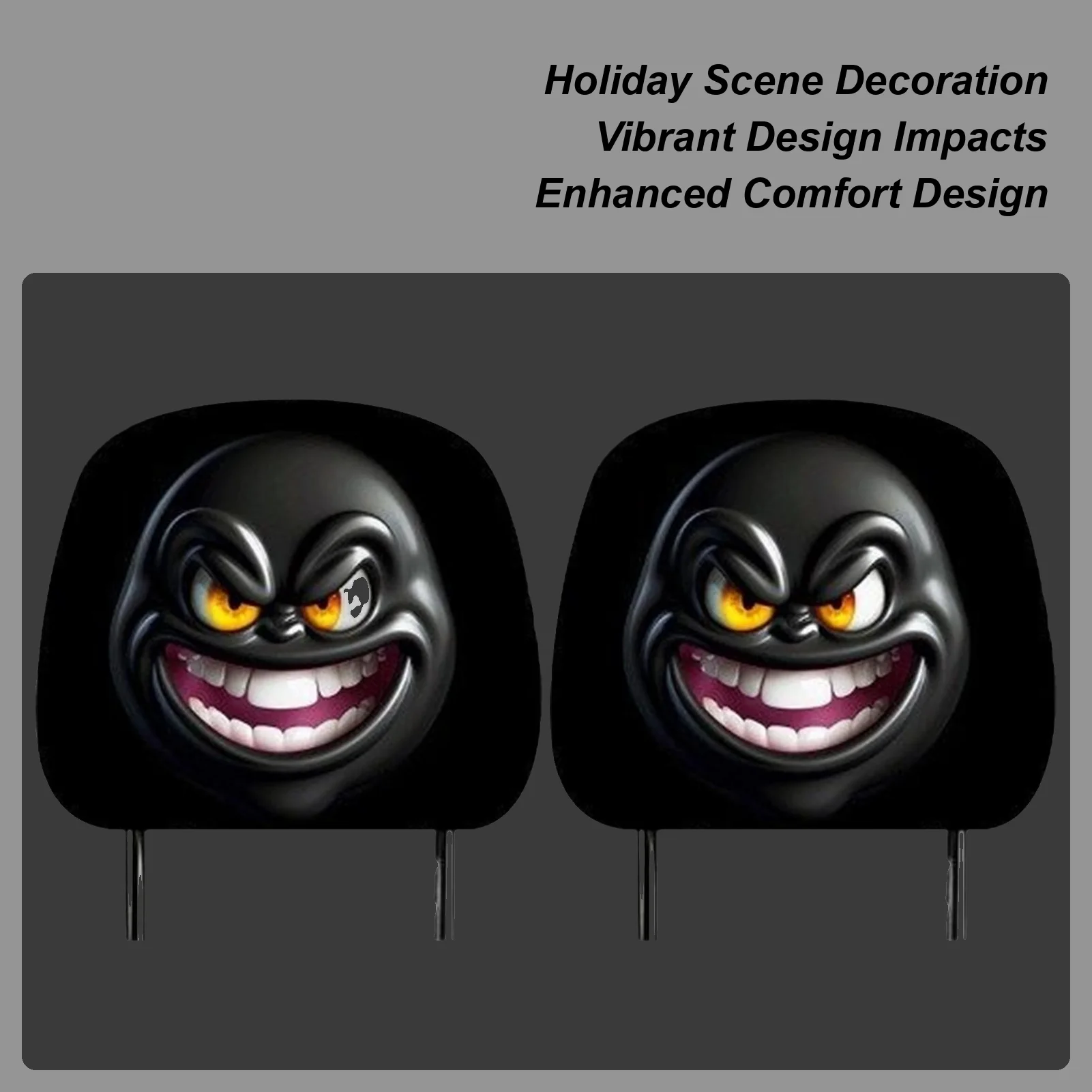 

Headrest Covers For Car 2-Piece Funny Printed Car Seat Head Rest Covers Protector Automotive Decorations For Vehicle Truck RV