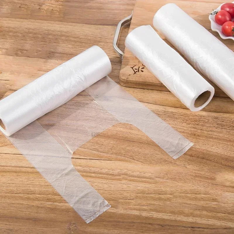 100PCS Transpare Roll Fresh-keeping Plastic Bags of Vacuum Food Saver Bag 3 Sizes Food Storage Bags with Handle Keep Fresh XXM