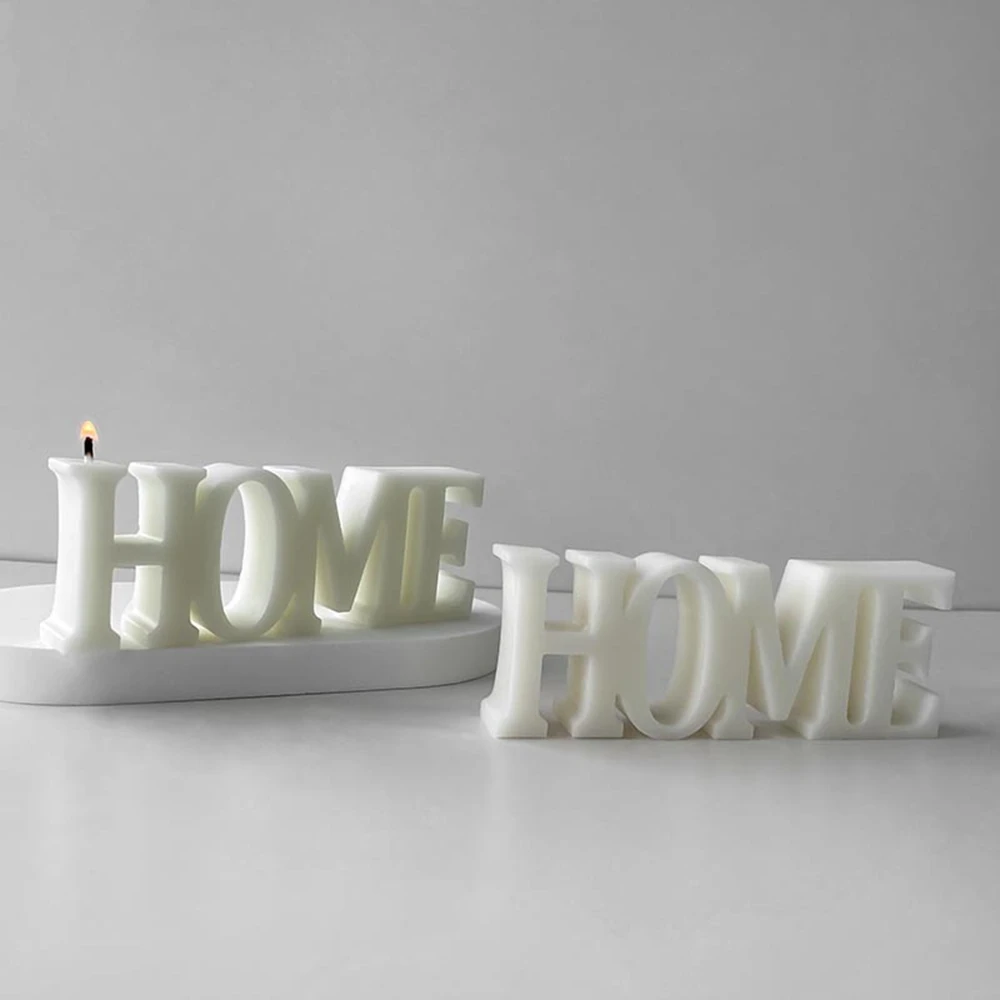 Mold homemade letters HOME gypsum ornaments grinding tools letter Silicone Mold Scented Making Tools 3D DIY Handmade Fragrance