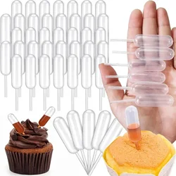 200Pcs 4ml Disposable Mini Jam Dropper Cupcake Sauce Squeeze Transfer Pipettes Dropper Dessert Stuffed Cake Decor Cake Syringe