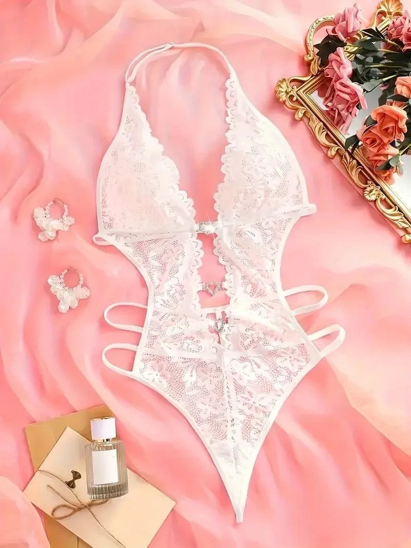 Hot Sexy Costume Crotchless Bra Lace Women Babydoll Dress Bodysuit Underwear Women Erotic Lingerie For Sex Clothes Sleepwear