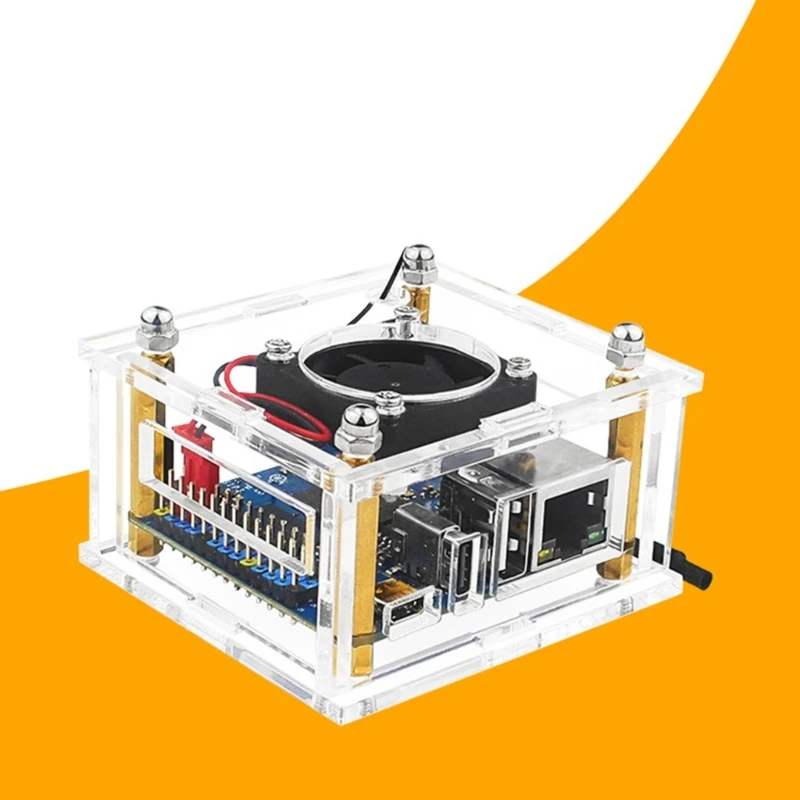 Acrylic Enclosure Box Cooling Fan for Orange Pi Zero 3 Development Board Case Outer Shells with/without Cooling Fan