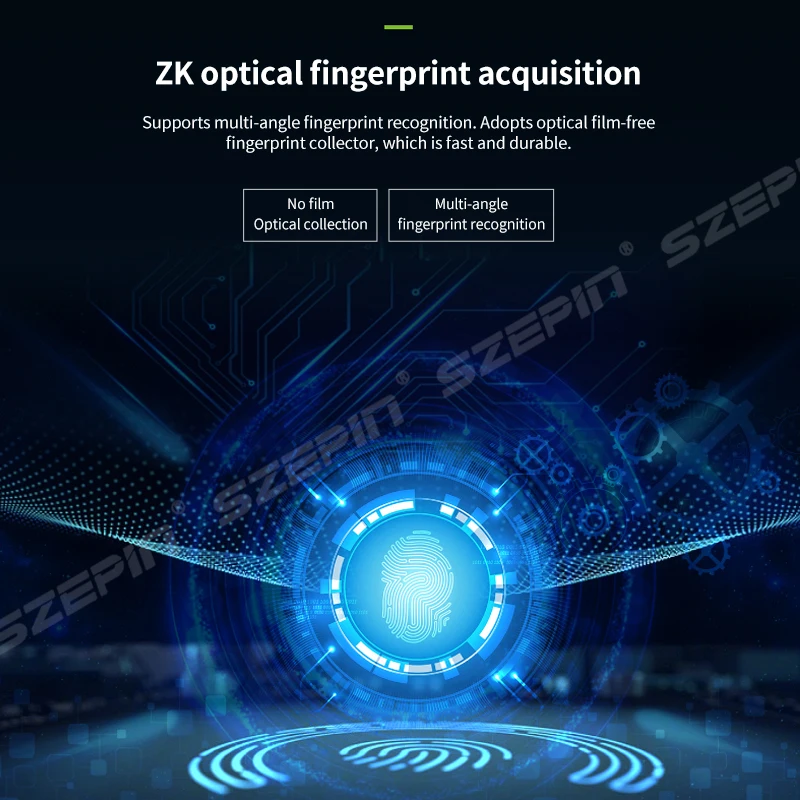 Zc01 ระบบบันทึกเวลาของพนักงานเครื่องสแกนลายนิ้วมือ Biometric เครื่องนาฬิกาเวลาพร้อมผลิตภัณฑ์ควบคุมการเข้าถึง Wifi