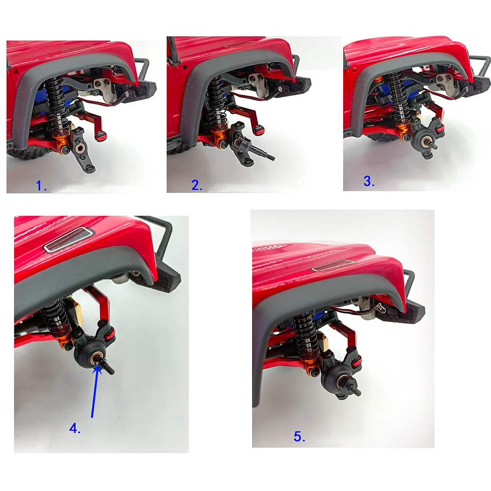 AXSPEED stalowe przednie tylna oś wały CVD Dogbone dla 1/18 gąsienica RC TRX4M Bronco Defender części zamienne