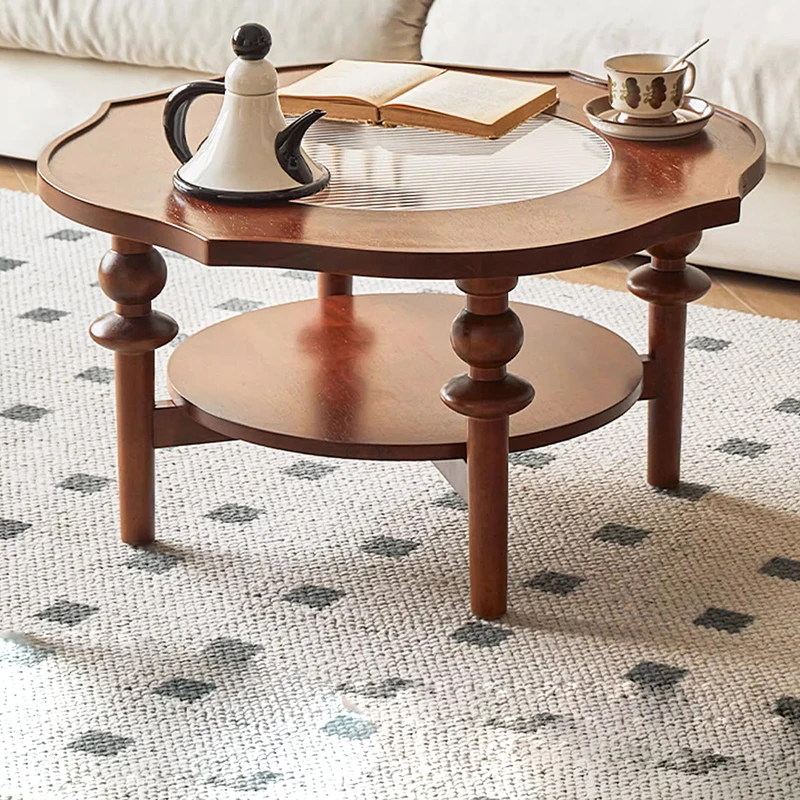&Italian Vintage Coffee Table Unique Artistic Classic Premium Aesthetic Wooden Table Basse Salon Furniture For Home