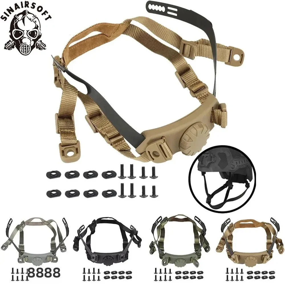 Tactical Helmet Inner Suspension System Portable CS Helmets Adjustable Head Lock Strap Accessories for FAST SF HIGH CUT HELMET