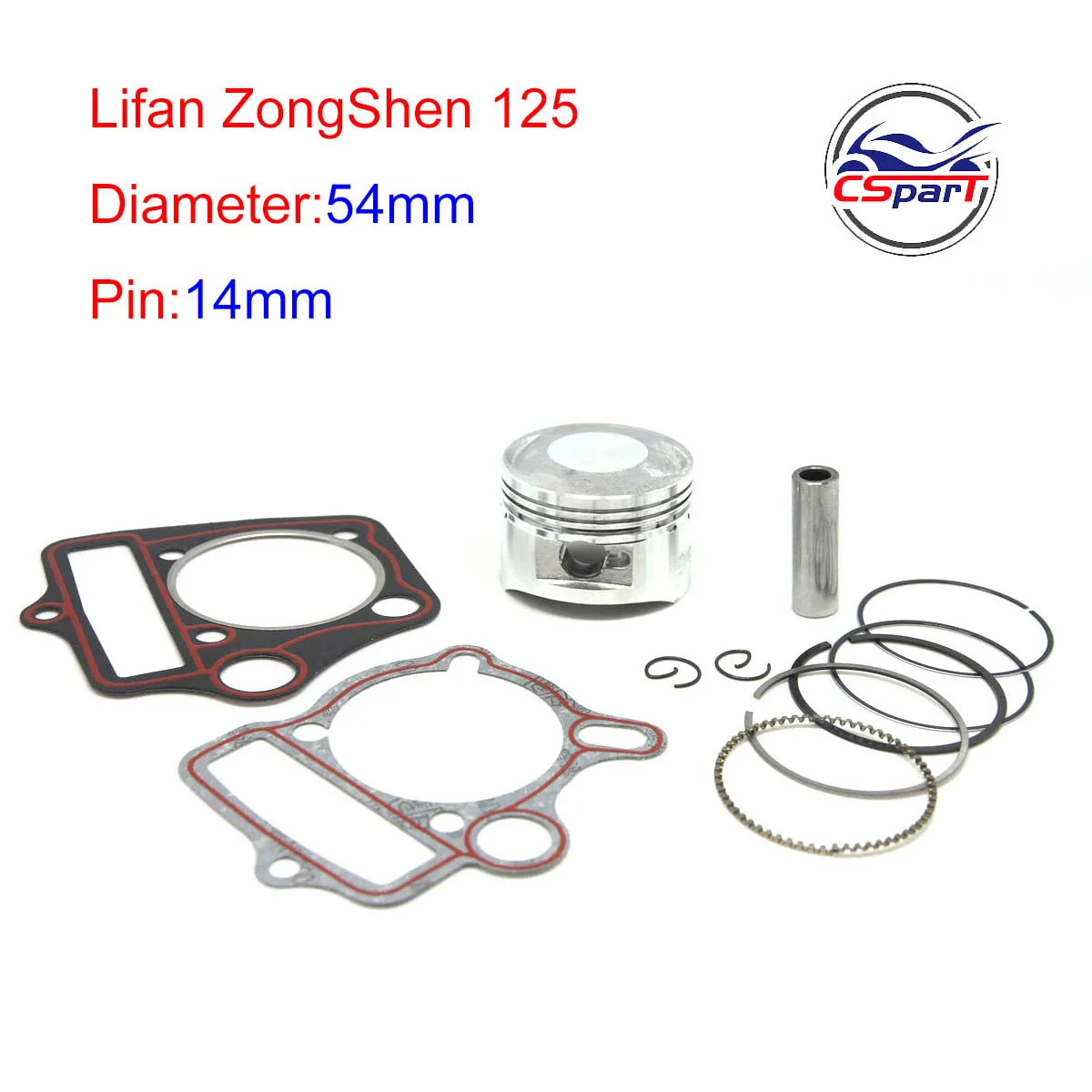 54MM 14MM 69MM Cylinder kit Lifan ZongShen Loncin YinXiang S125 125CC 1P54FMI Engine Kaya Xmotos Apollo Tmax Pit Dirt  Bike