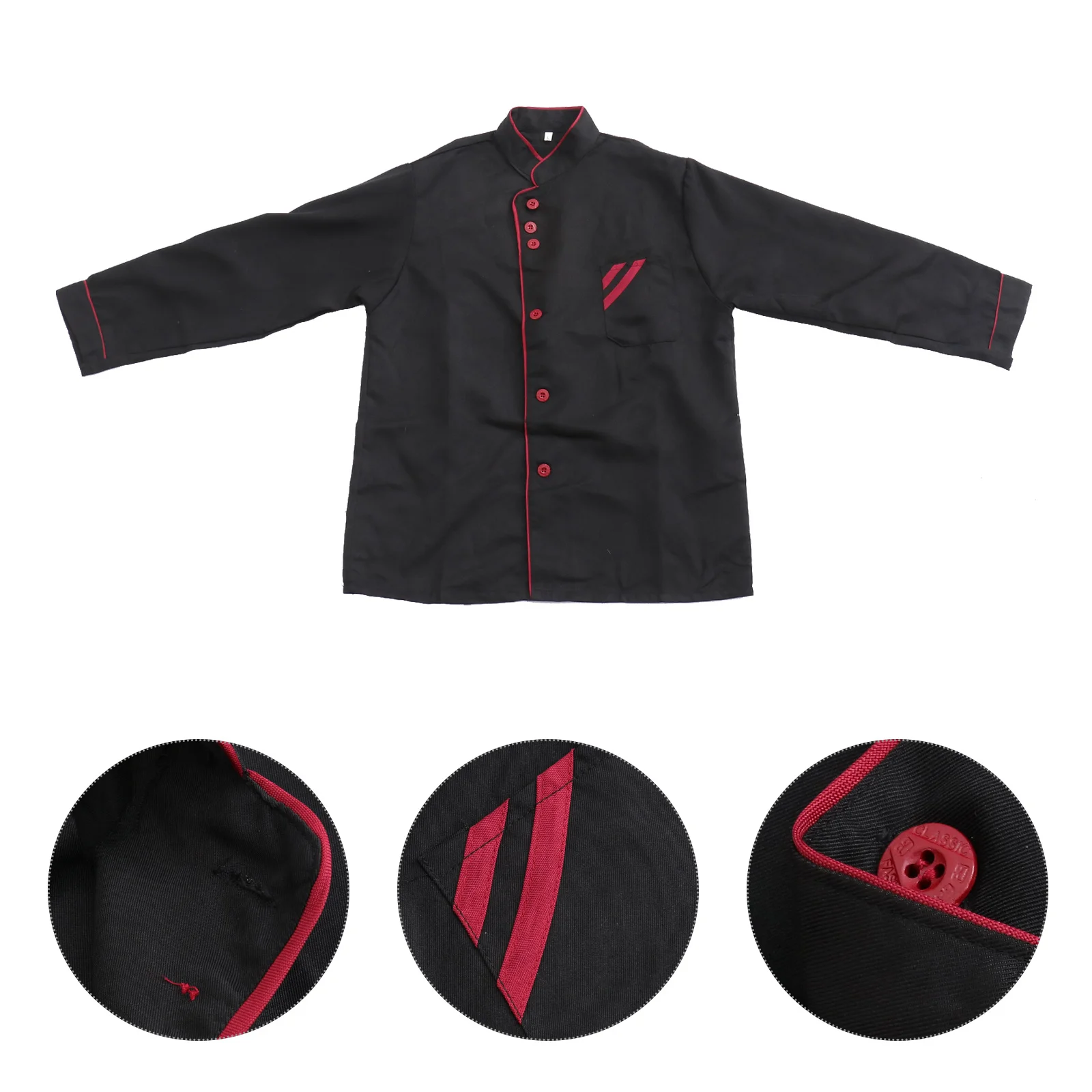 

Long Sleeve Black Size L Breathable Wear-Proof Oil-Resistant Washable Unisex Kitchen Workwear Jacket For