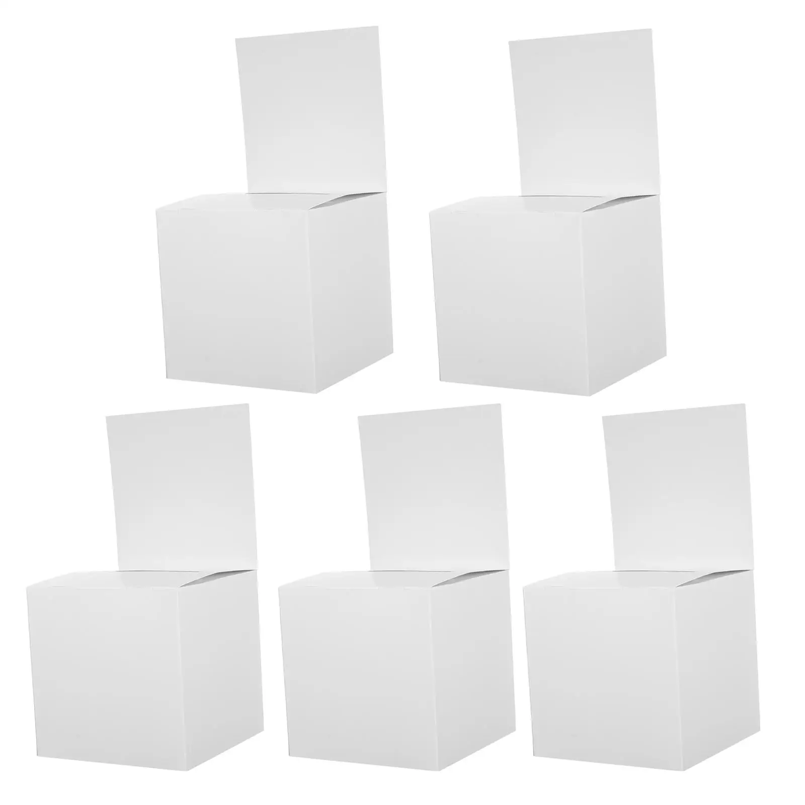 5pcs White Voting Box Suggestion Card Collection Foldable Donation Box Coated Paper Simple Design Versatile Use Easy Assembly
