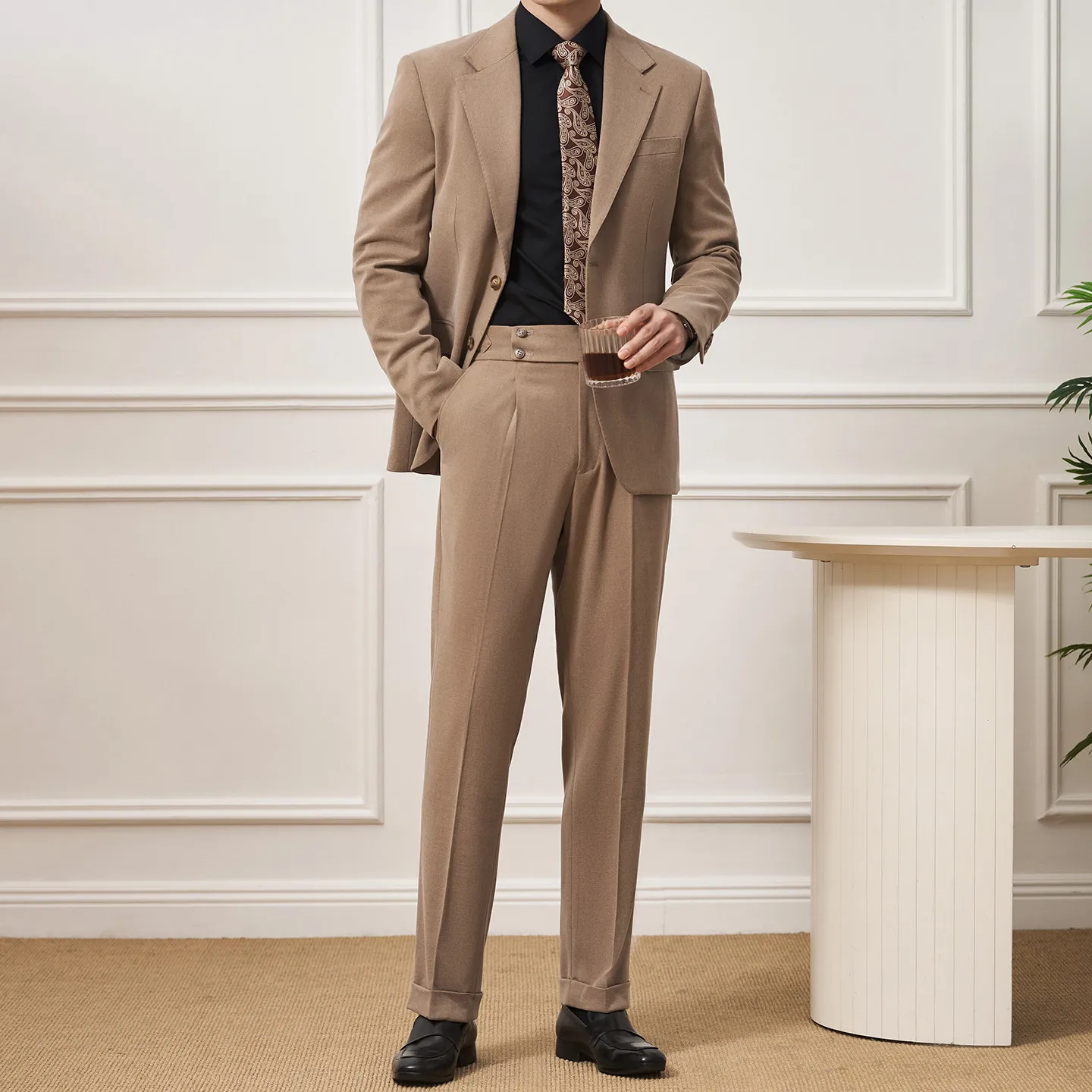 Elegant Single-Breasted Men's Wedding Business Suits Classic Groom Slim Fit Suit Formal ltalian Style Men Jacket Pants 2 Piece
