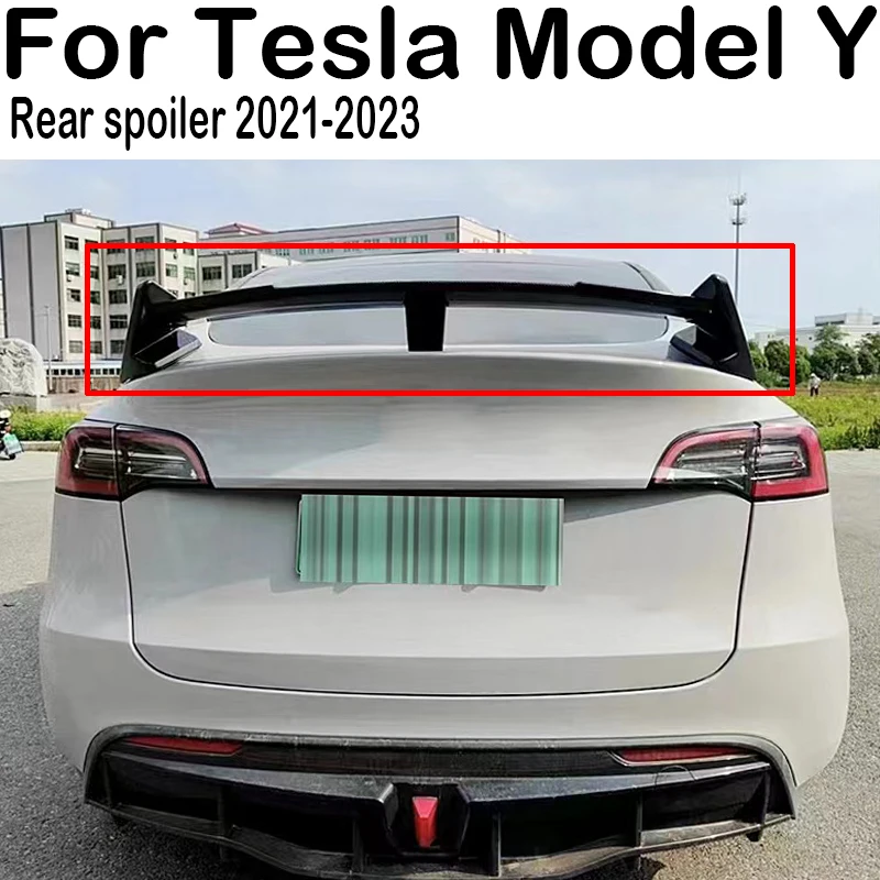 For 2021 2022 2023 Tesla Model Y Car Rear Trunk Lid Boot Car Spoiler Wings Tuning Exterior Accessories