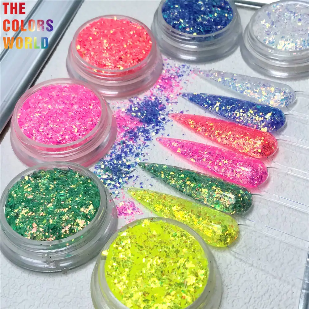 TCT-153 Iridescent Rainbow Color Mylar Shard Irregular Flakes Glitter For Nail Art Nail Gel Makeup DIY Manual Crafts Decoration