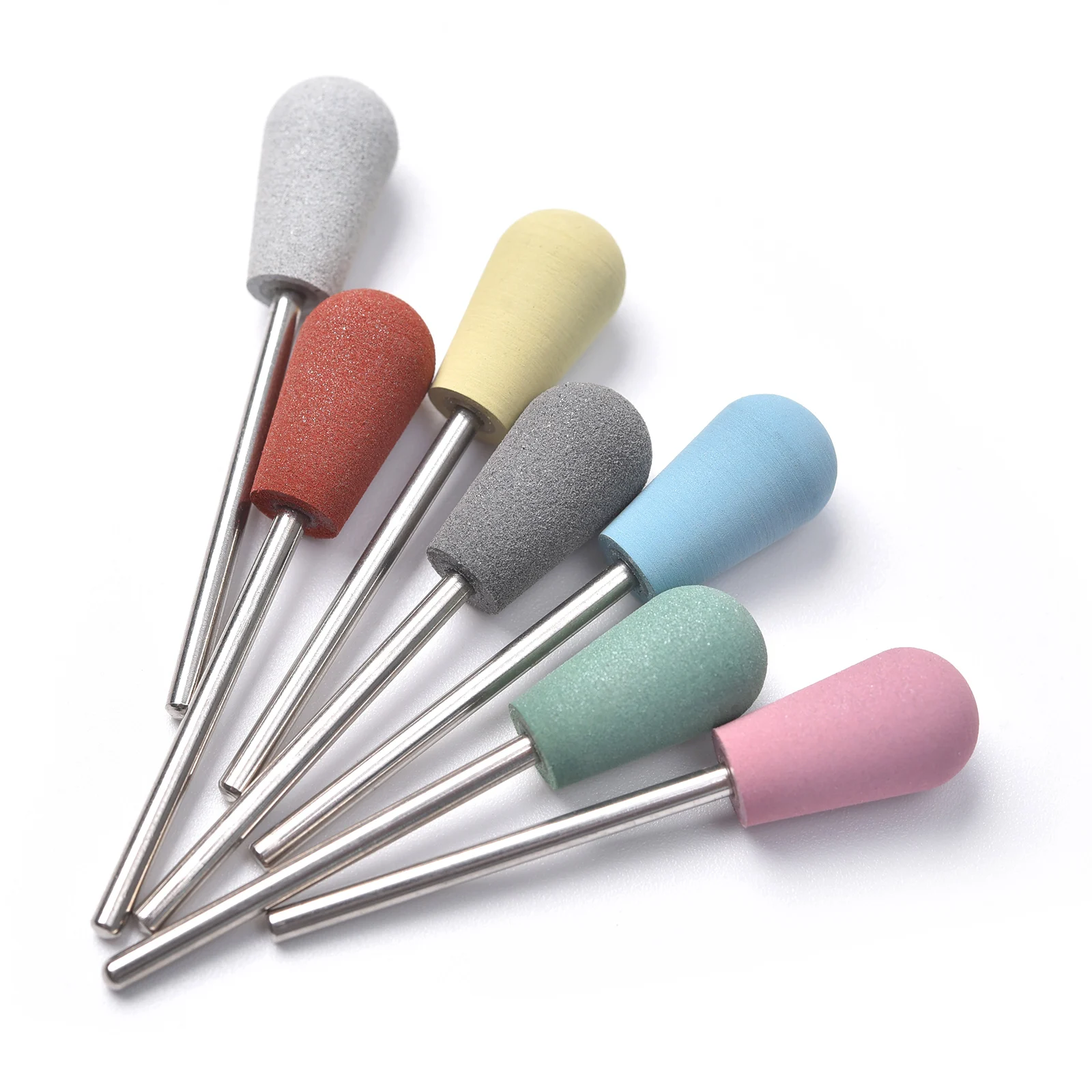 1PC ゴムシリコンネイルドリルビット洋梨型フライスカッターマニキュアマシン用ネイルビットバッファポリッシャーグラインダーアクセサリー