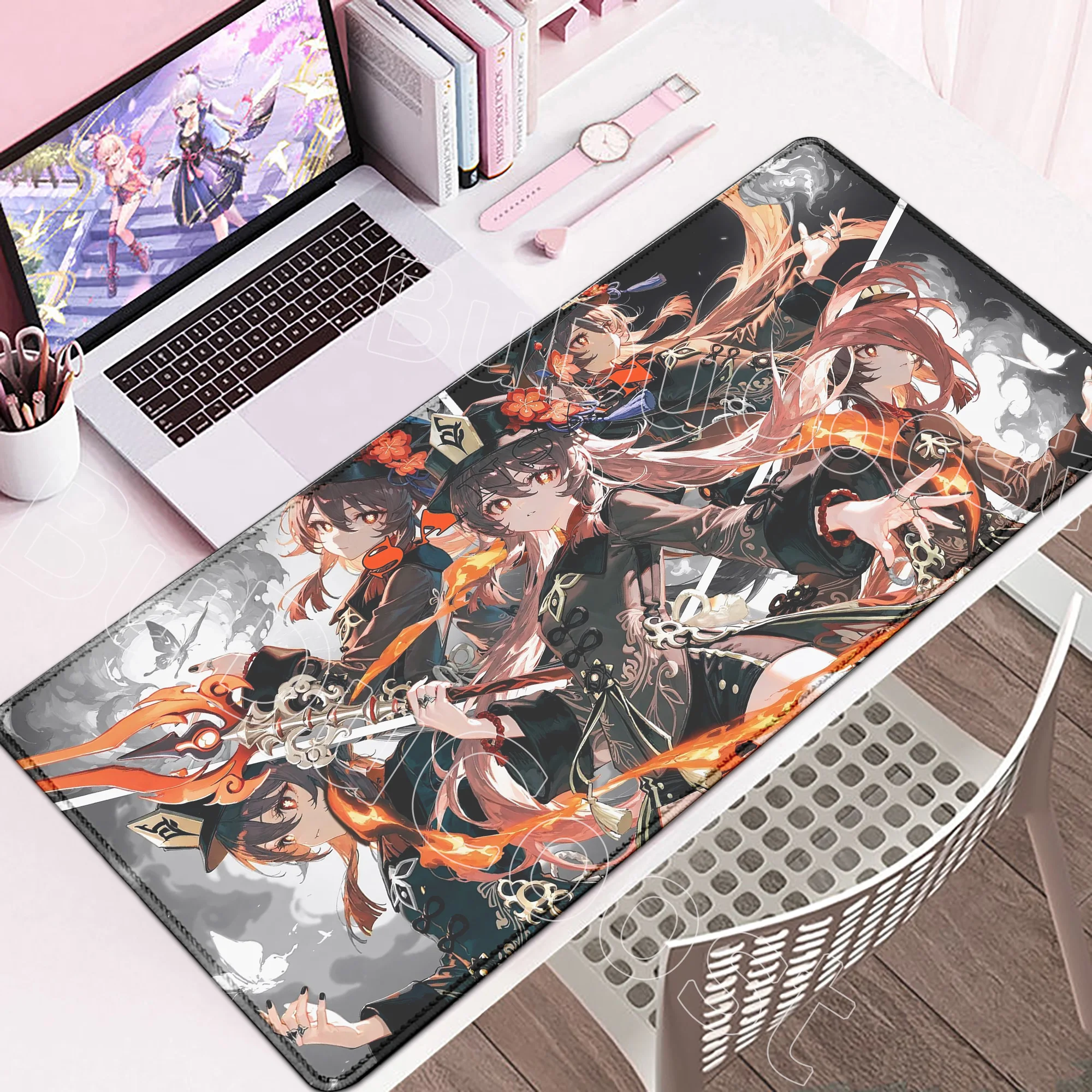 

Kawaii Genshin Impact Mouse Pad Cute Hu Tao Gamer Mousepad Gaming Keyboard Mat Large Mouse Pads Big Computer Anime XXL Desk Mats