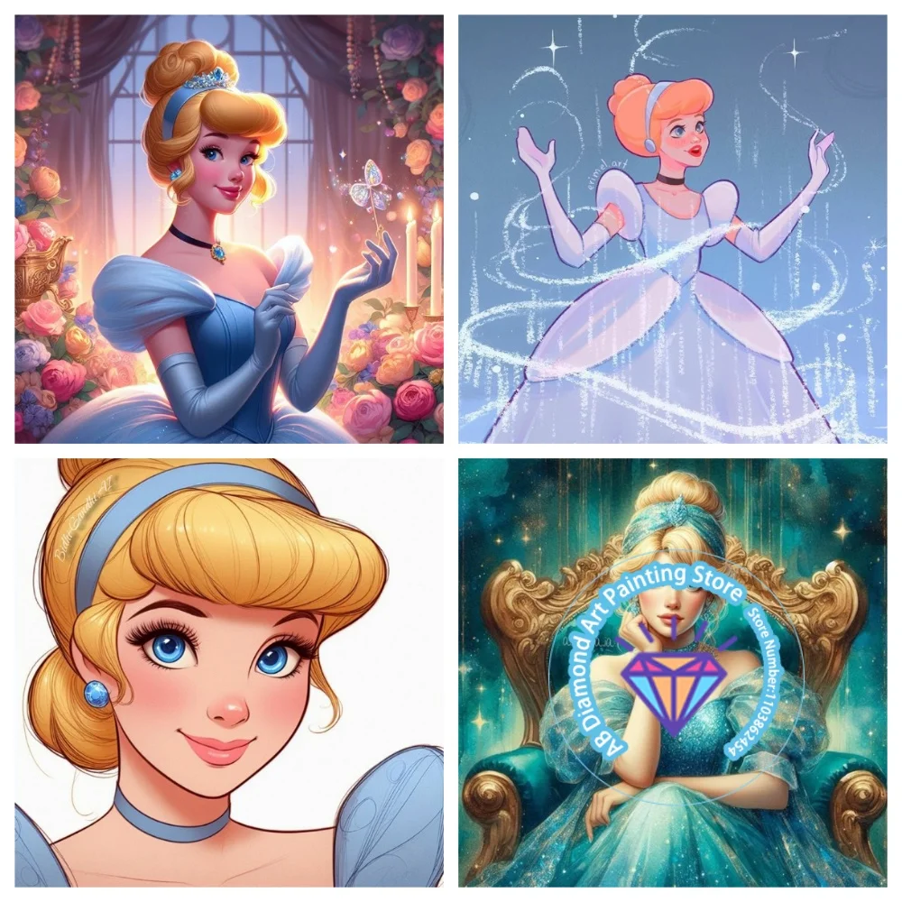 

Cinderella Prince Cartoon AB Diamond Painting Kit Square Round Diamond 5D DIY Mosaic Handmade Art Exquisite Gift Home Decor