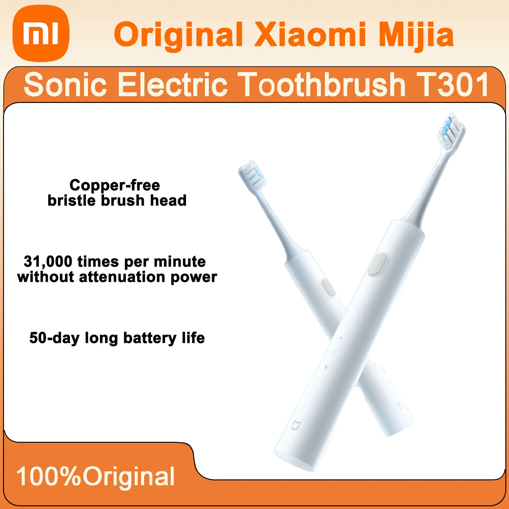 

Original Xiaomi Mijia T301 Sonic Electric Toothbrush Wireless Charging Waterproof Automatic Intelligent Antibacterial Soft Brush