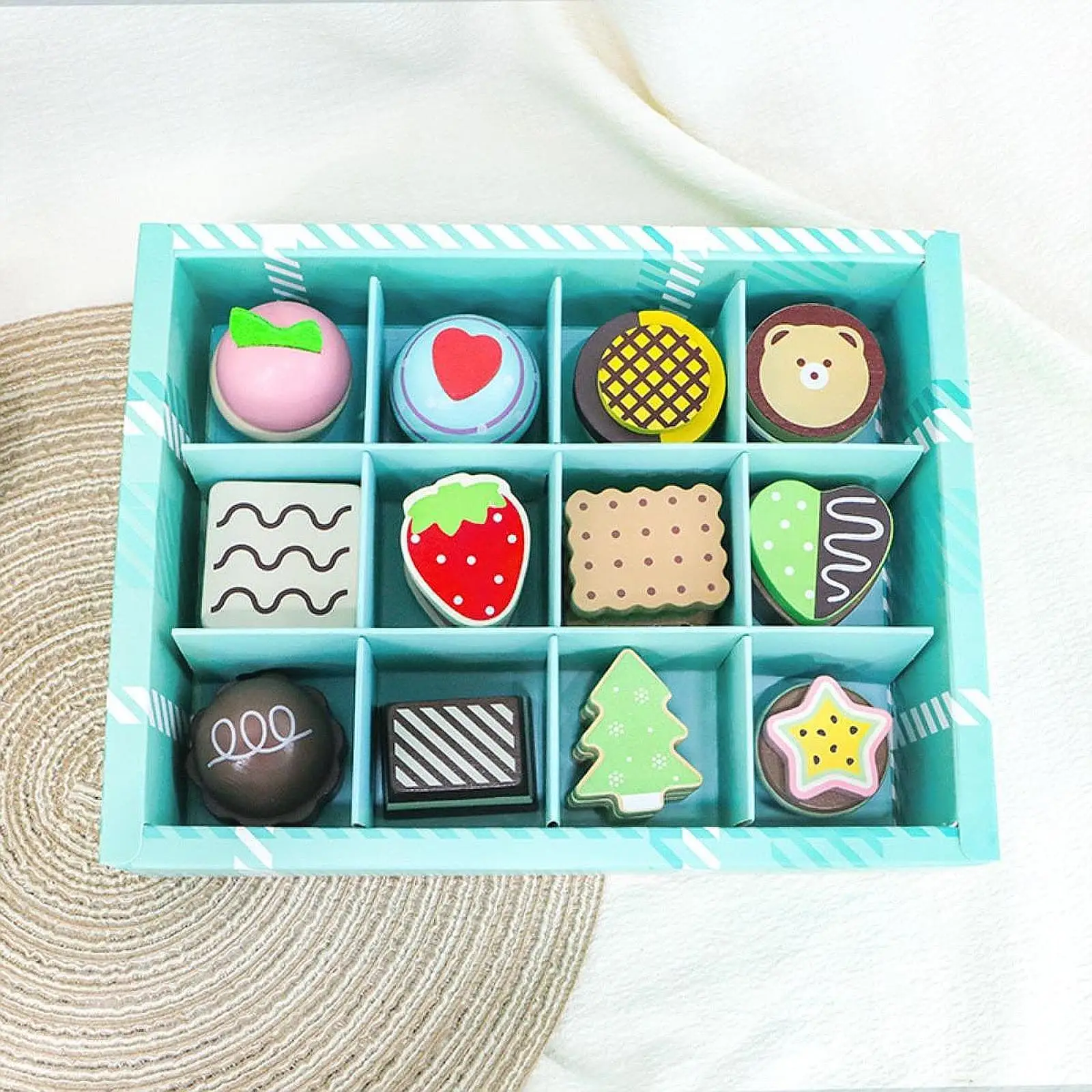 Wooden Tea Party Dessert Toy Childrens Role Play Developmental Toy Wood Toy Kitchen Playset Kitchen Play for Shop