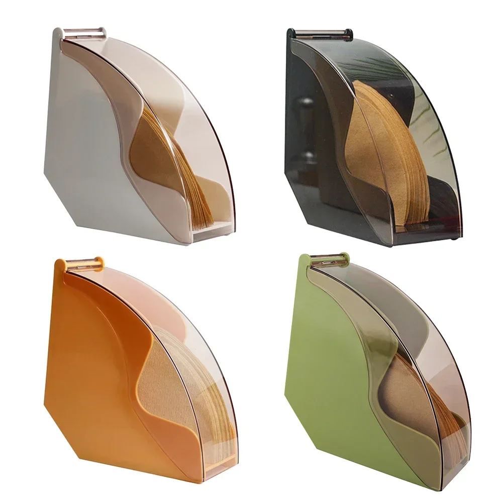Coffee Filter Paper Holder Box Napkins Dispenser Shelf Storage Container Holder Rack Acrylic Cover For Home Kitchen Utensils