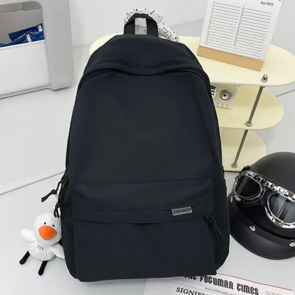 Mochila de gran capacidad de estilo japonés con colgante, mochila escolar para estudiantes con múltiples bolsillos, aspecto informal, bolsa de libros de nailon para adolescentes